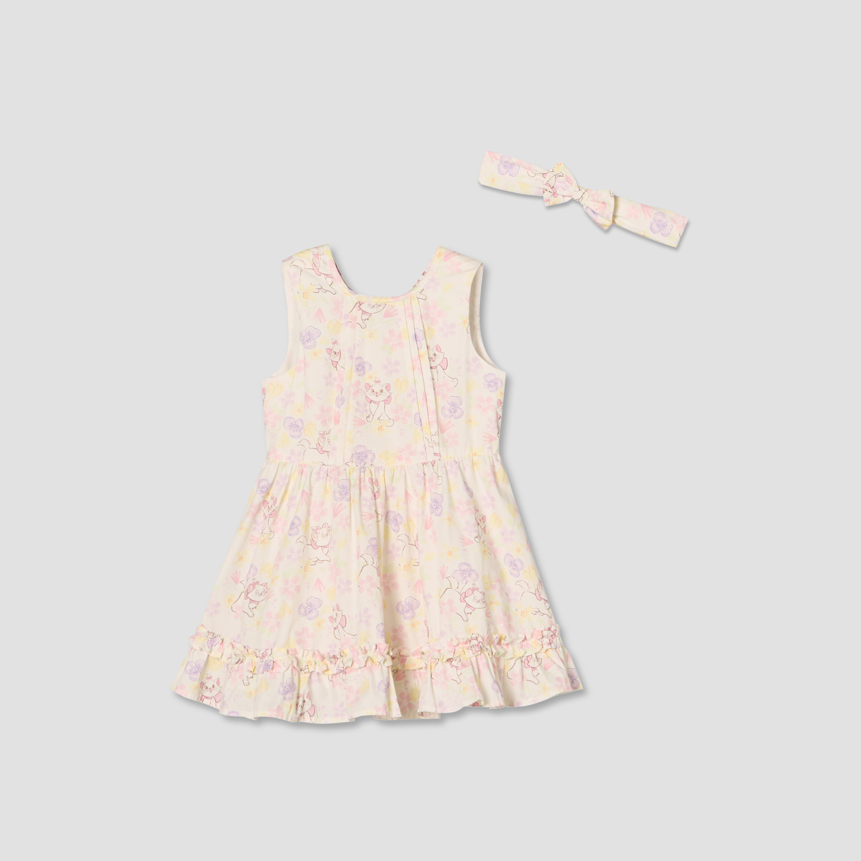 فستان قصير بدون أكمام بياقة دائرية وطول الركبة مع رباط رأس من ديزني-baby-girls-clothing-dressesandjumpsuits-image-1