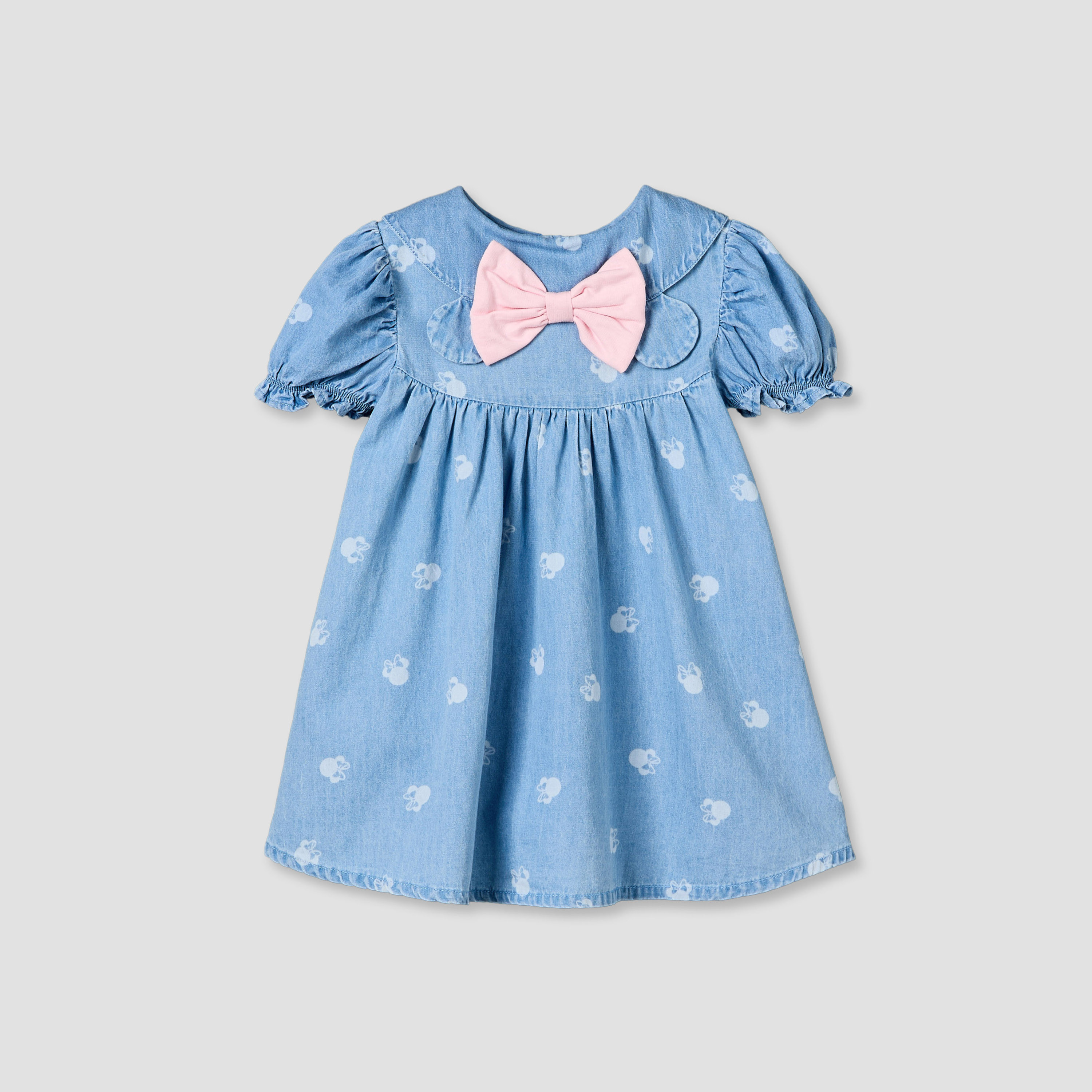Disney Peter Pan Collar Short Sleeves Knee Length Dress with Minnie Mouse Print-baby-girls-clothing-dressesandjumpsuits-image-4