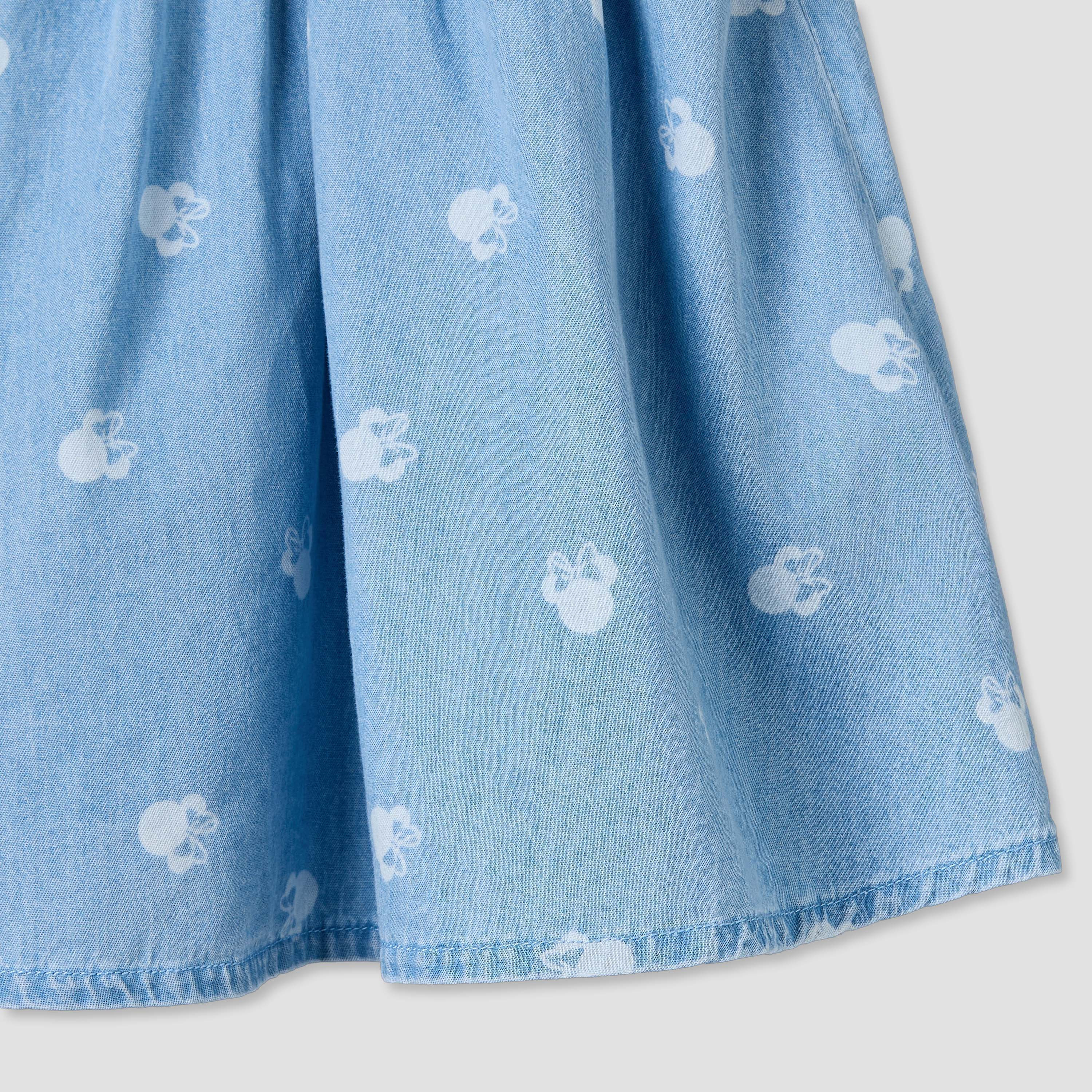 Disney Peter Pan Collar Short Sleeves Knee Length Dress with Minnie Mouse Print-baby-girls-clothing-dressesandjumpsuits-image-6