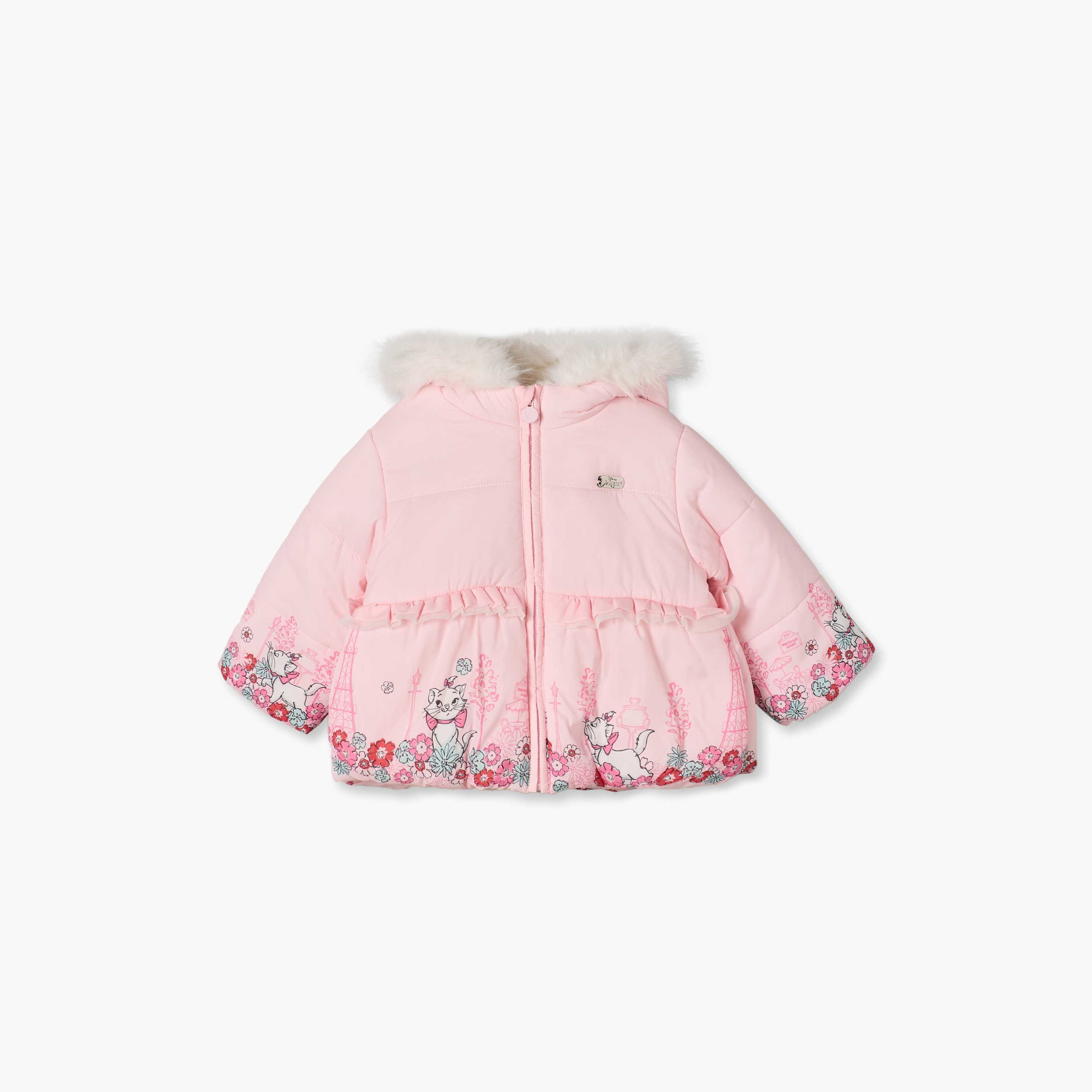 جاكيت منفوخ بفرو صناعي وقبعة من ديزني-baby-girls-clothing-winterwear-jacketsandcoats-image-2
