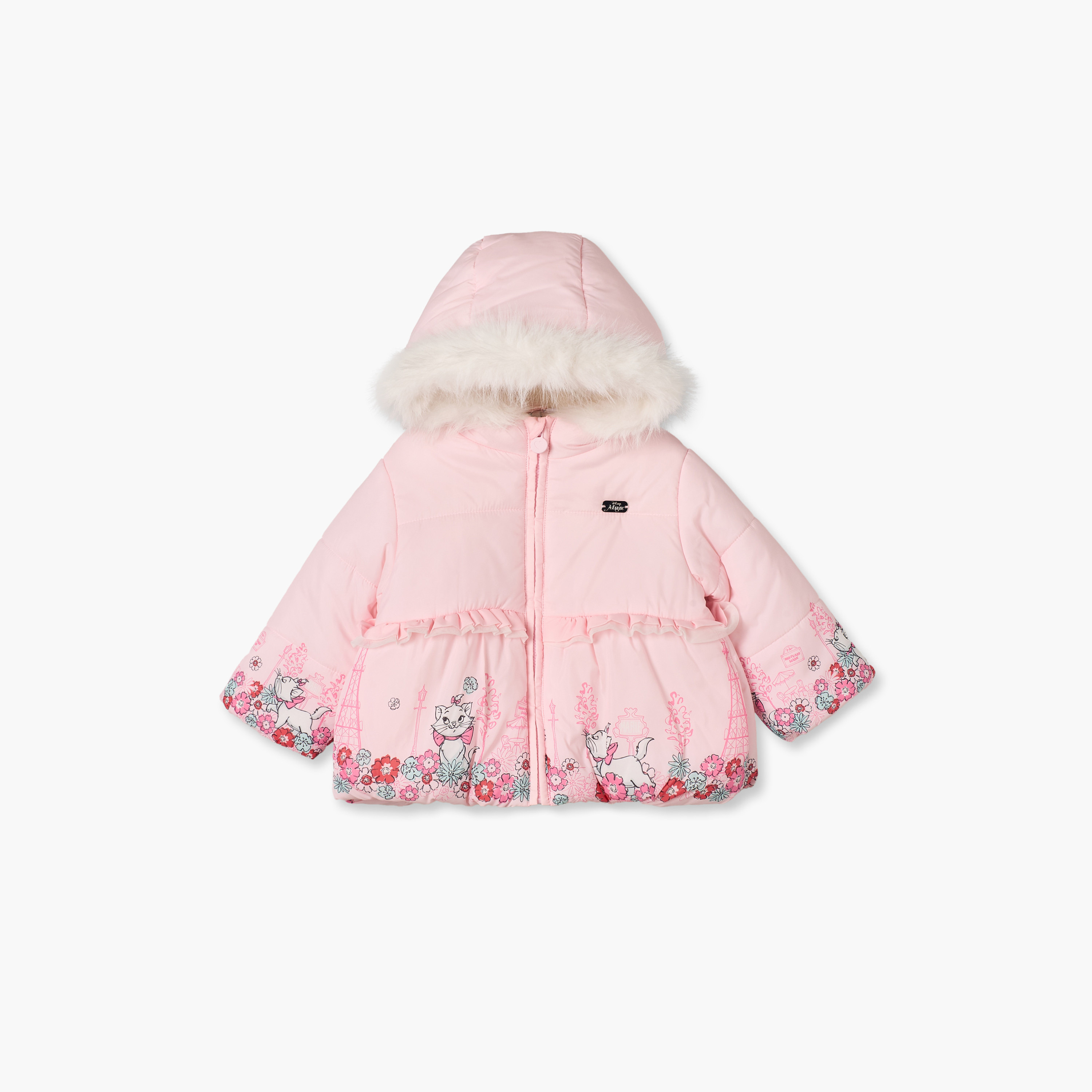 جاكيت منفوخ بفرو صناعي وقبعة من ديزني-baby-girls-clothing-winterwear-jacketsandcoats-image-3