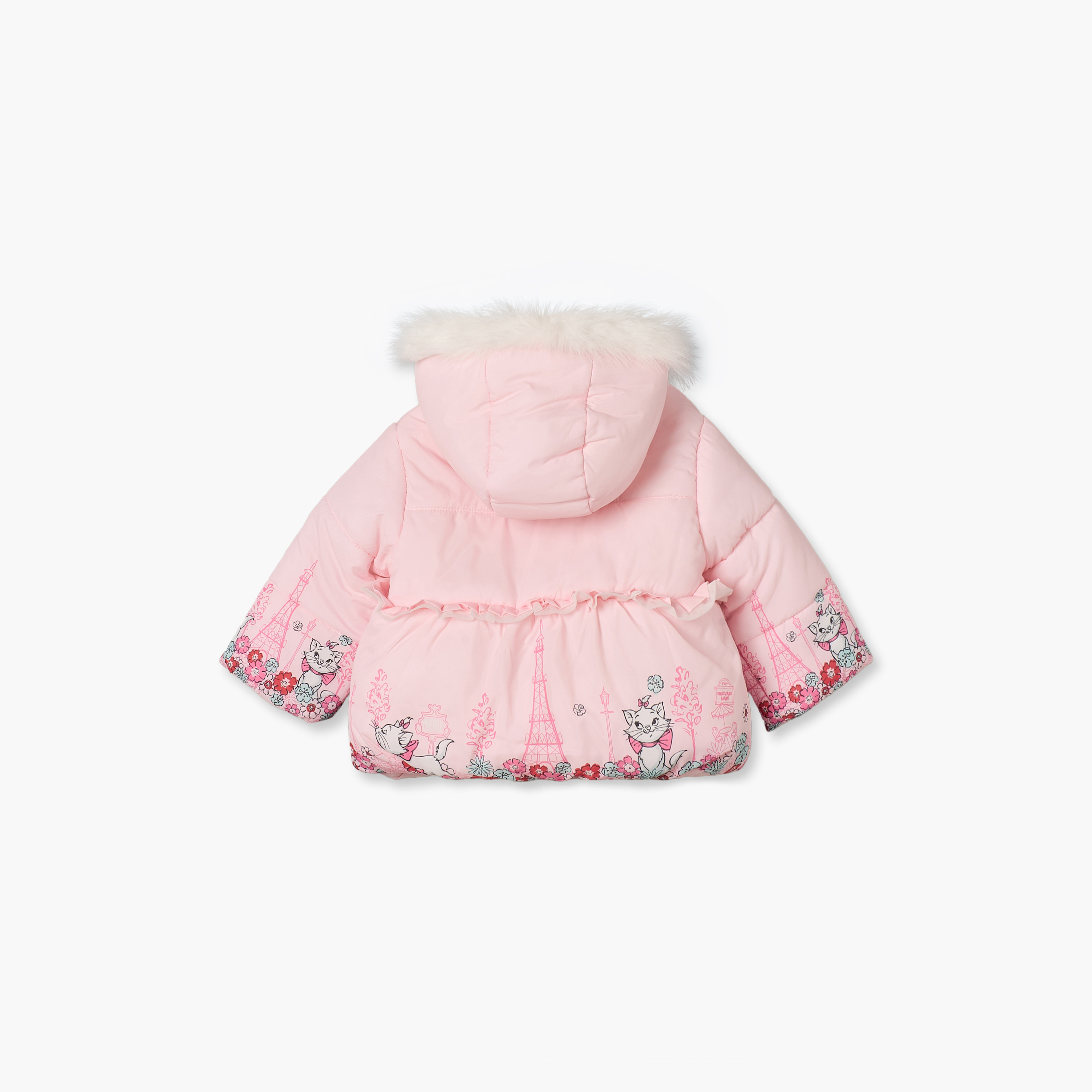 جاكيت منفوخ بفرو صناعي وقبعة من ديزني-baby-girls-clothing-winterwear-jacketsandcoats-image-4
