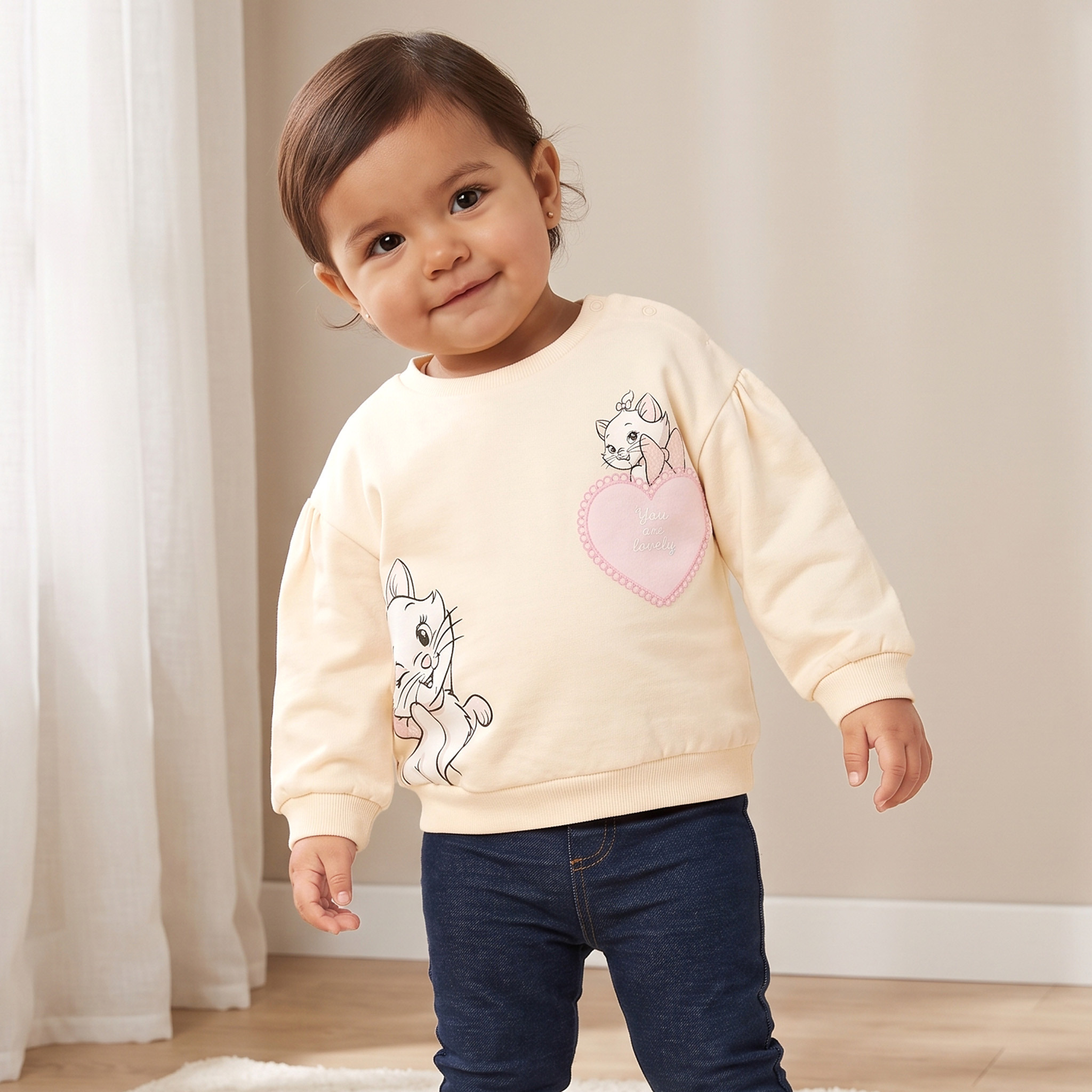 سويت شيرت بأكمام طويلة وطبعات ماري من ديزني-baby-girls-clothing-winterwear-sweatshirts-image-1