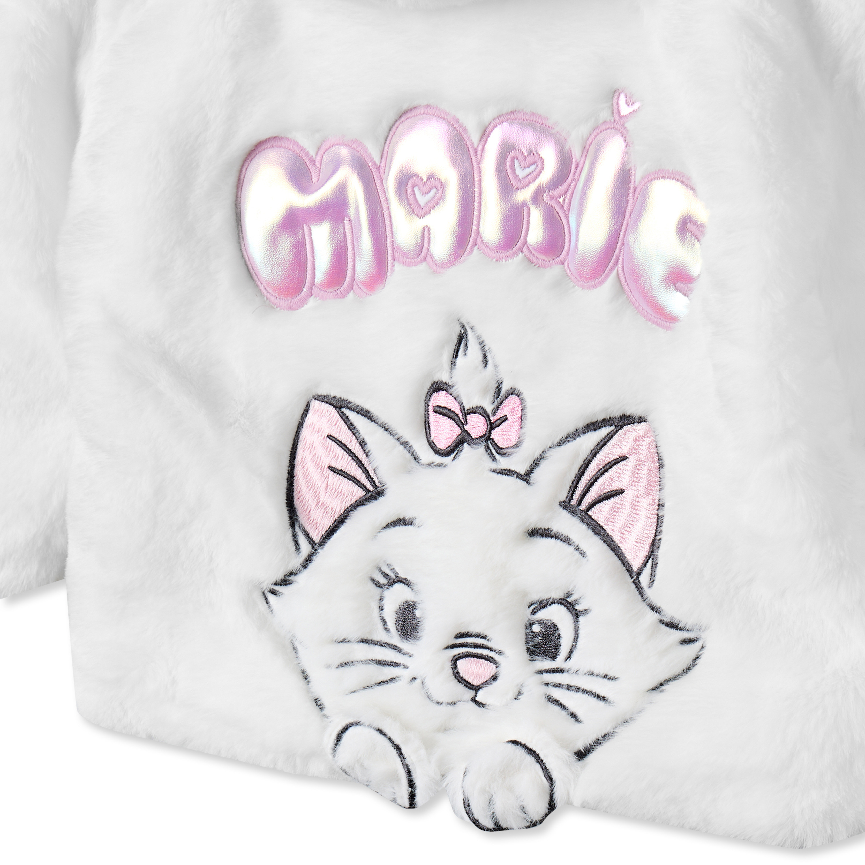 Disney Faux Fur Hooded Jacket with Marie Print-girls-clothing-winterwear-jacketsandcoats-image-5