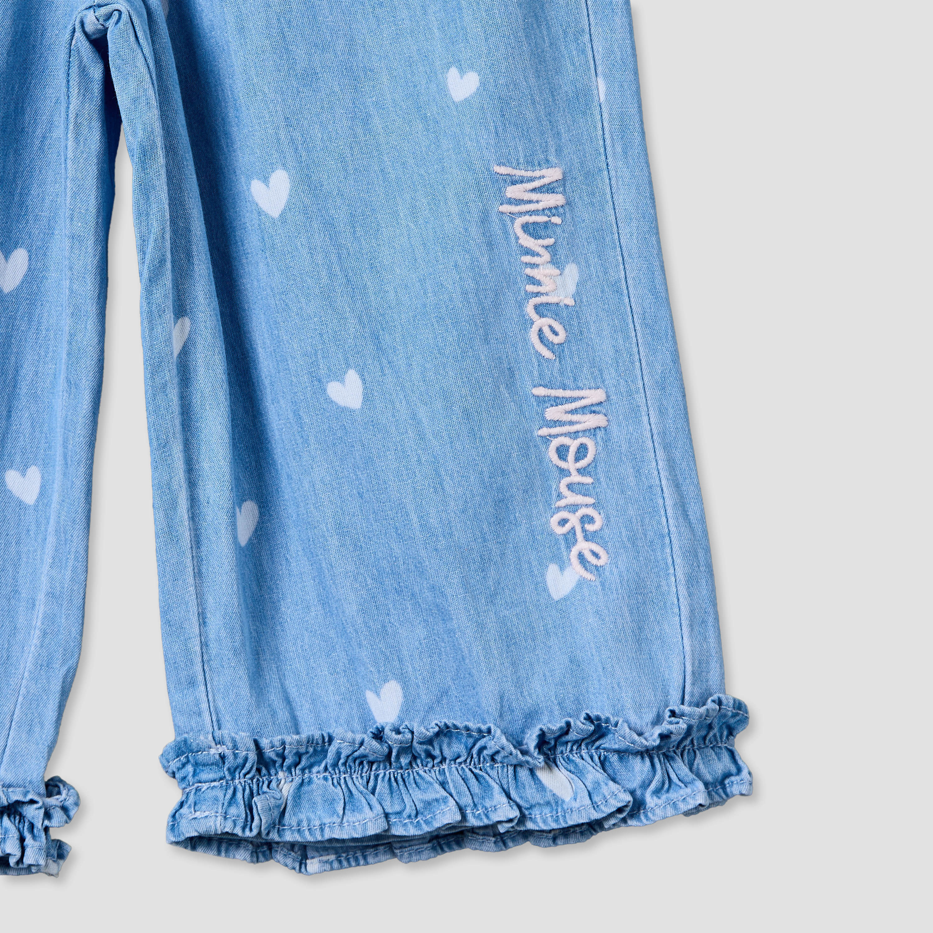 Disney Round Neck Sleeveless Denim Top and Wide Leg Pants Set with Minnie Mouse Applique-baby-girls-clothing-setsandcoords-image-10