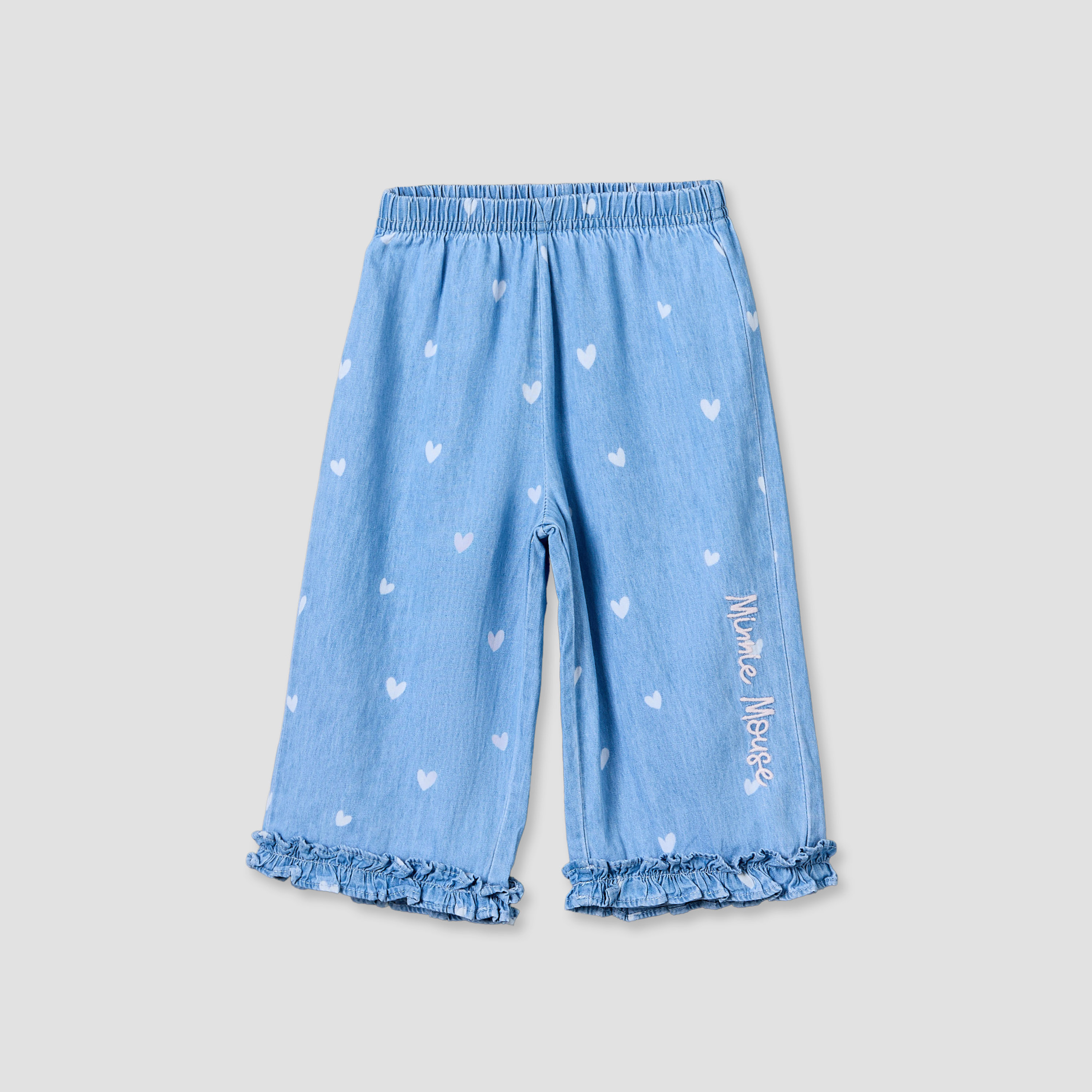 Disney Round Neck Sleeveless Denim Top and Wide Leg Pants Set with Minnie Mouse Applique-baby-girls-clothing-setsandcoords-image-3