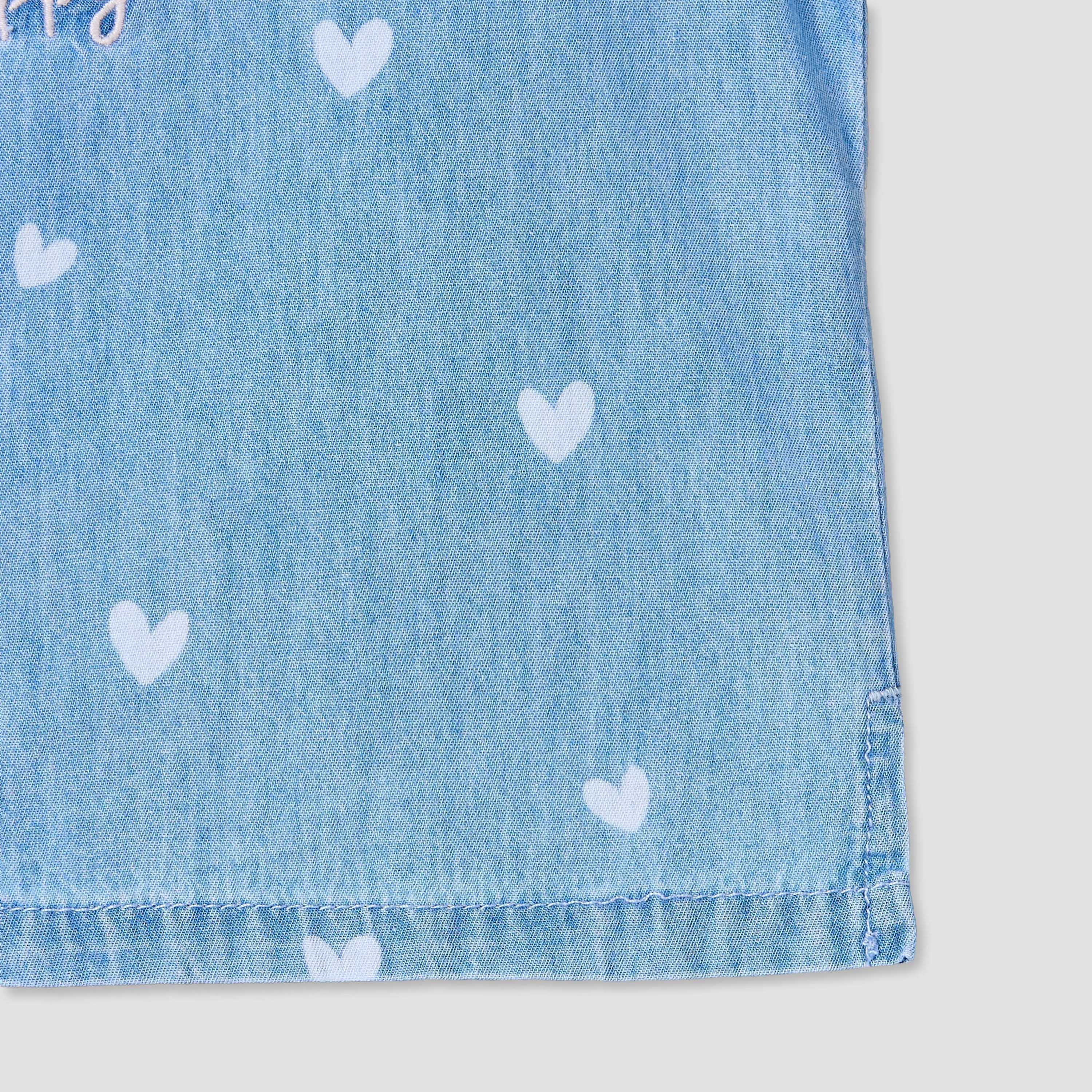 Disney Round Neck Sleeveless Denim Top and Wide Leg Pants Set with Minnie Mouse Applique-baby-girls-clothing-setsandcoords-image-7