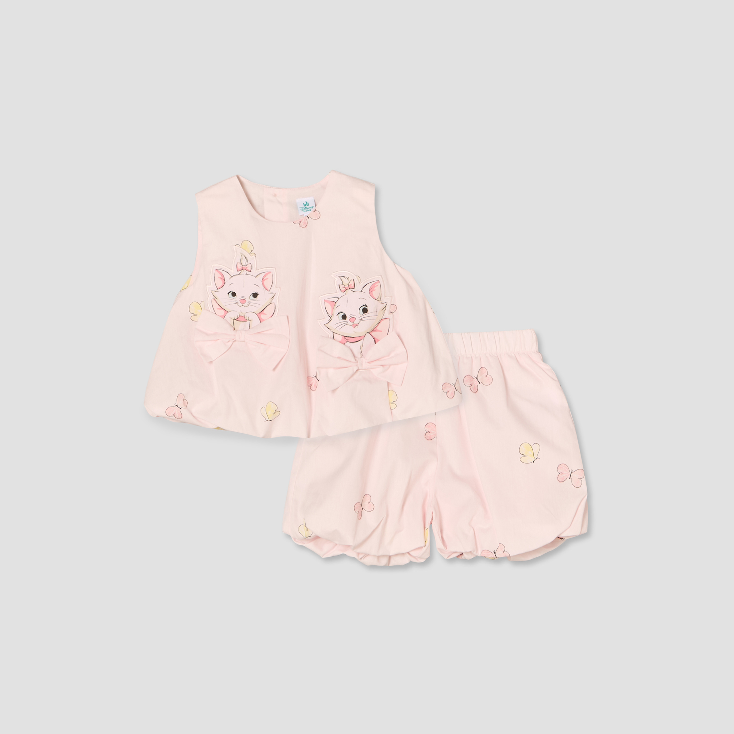Disney Round Neck Sleeveless Top and Shorts Set with Marie Print-baby-girls-clothing-setsandcoords-image-1