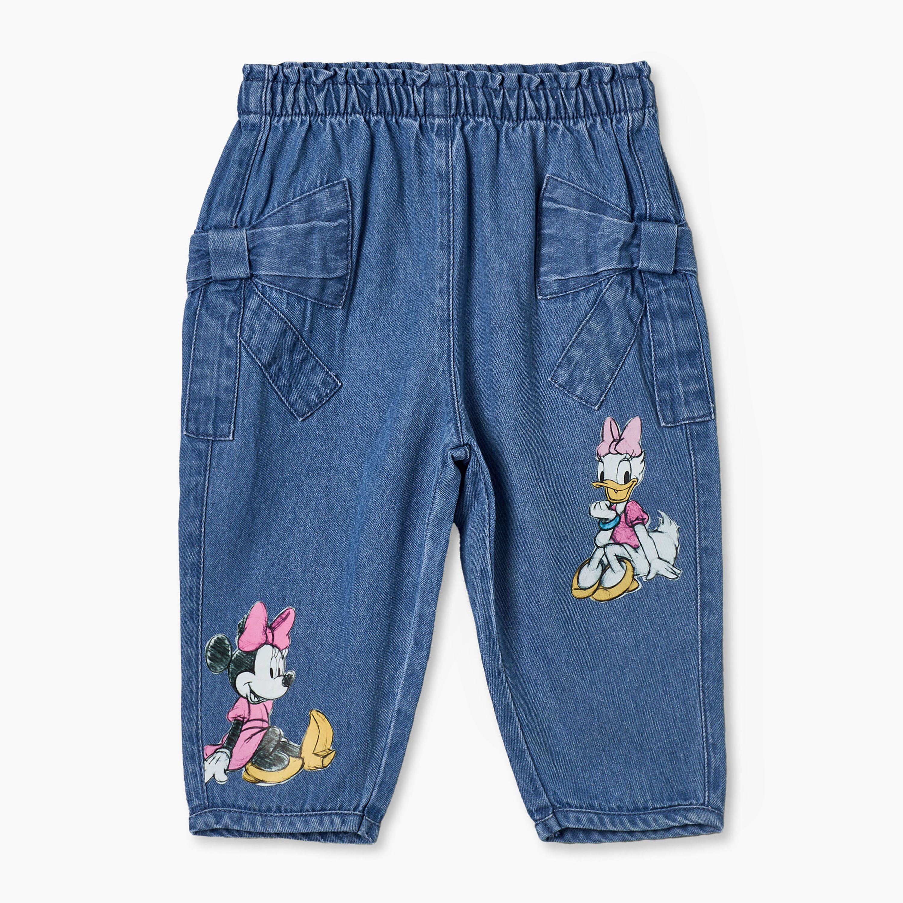 جينز بخصر مطاطي بطبعة ميني ماوس وديزي داك من ديزني-baby-girls-clothing-bottoms-jeans-image-2