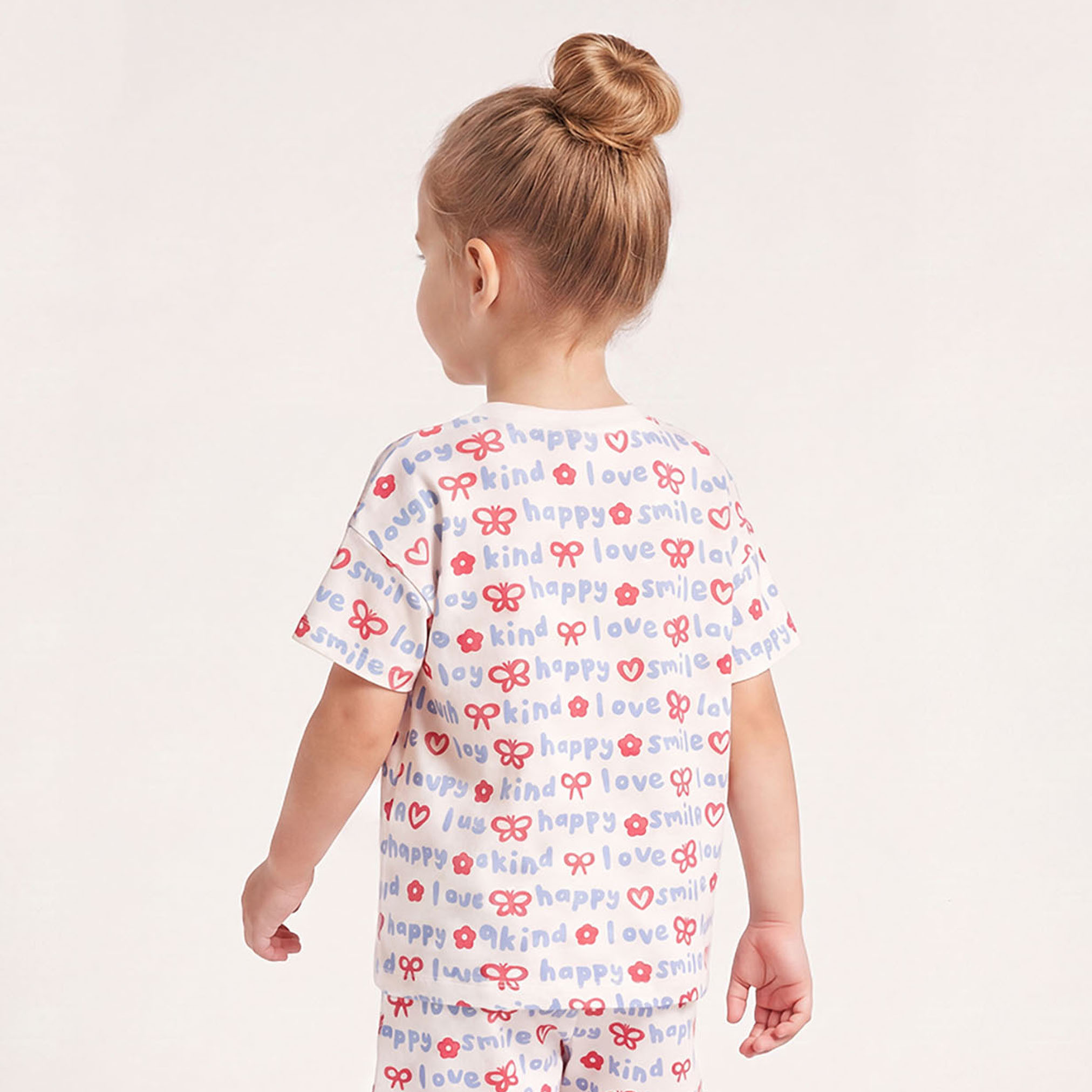 Juniors Crew Neck Short Sleeves T-shirt with Typographic Print-girls-clothing-tshirts-image-3