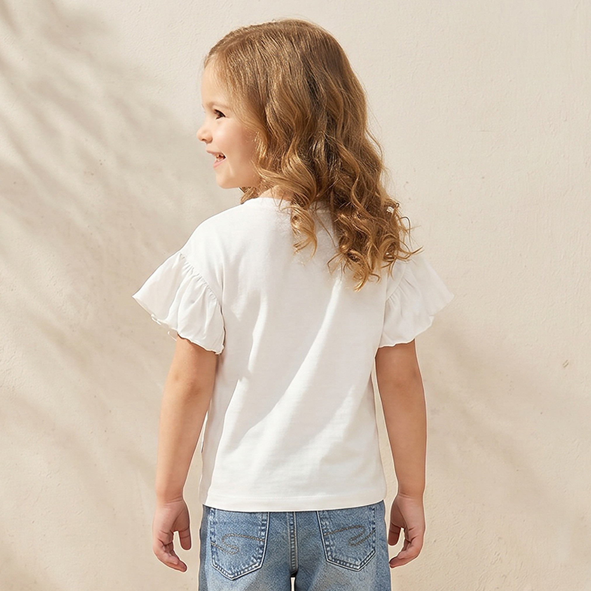 بلوزة بياقة ضيقة وأكمام قصيرة وطبعات من جونيورز-baby-girls-clothing-blousesandshirts-image-3