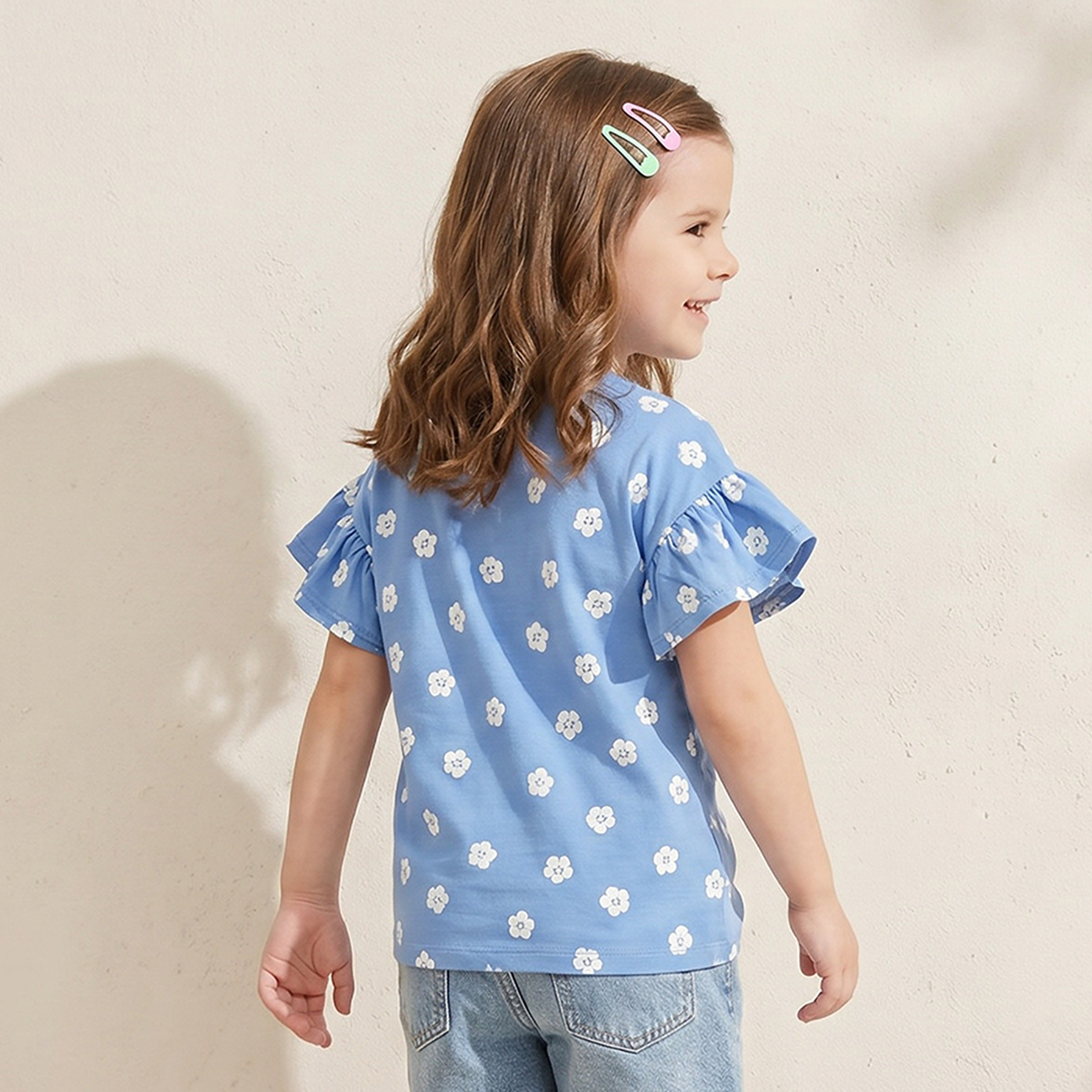 Juniors Crew Neck Short Sleeves T-shirt with Embellishment-girls-clothing-tshirts-image-3