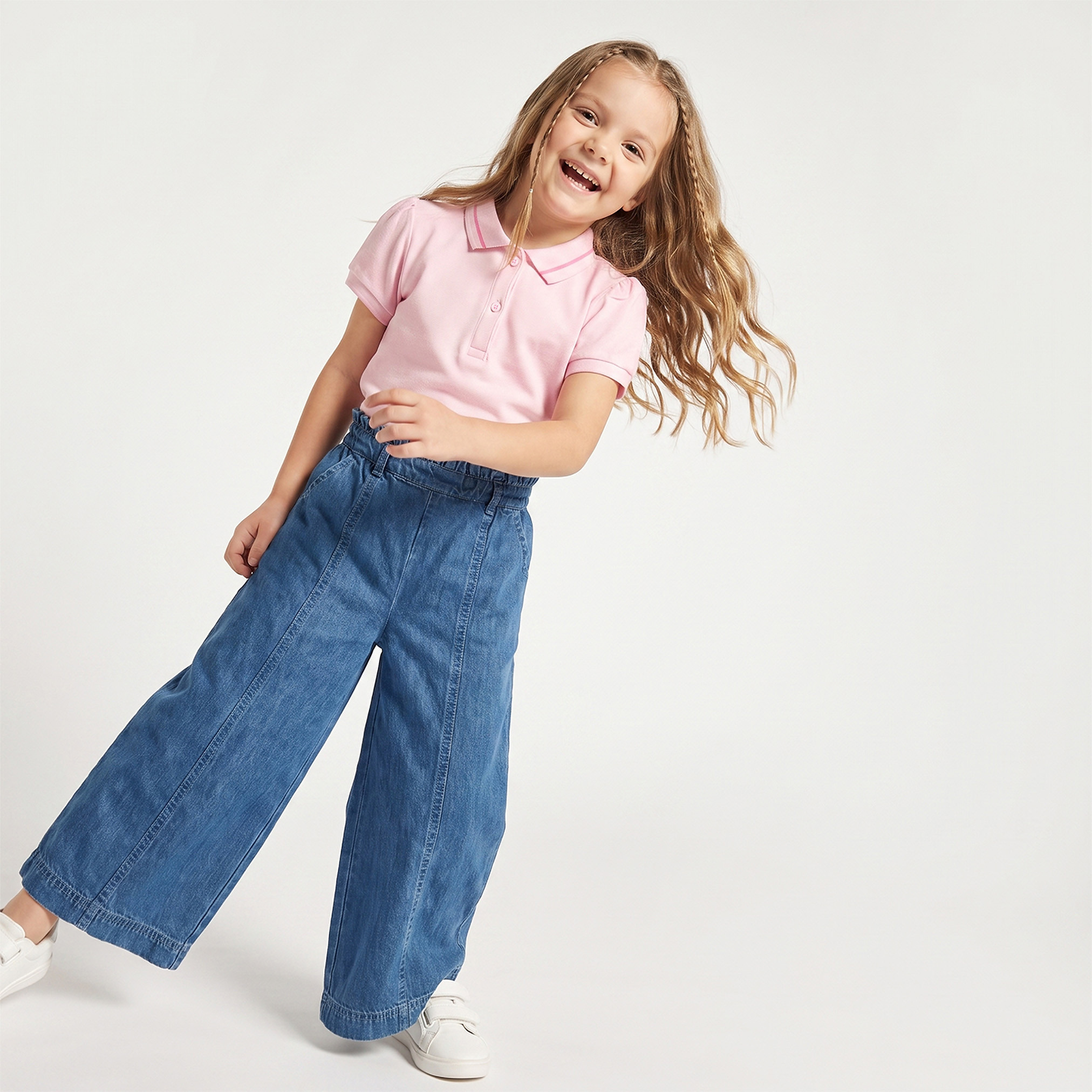 Juniors Polo Neck Short Sleeves T-shirt-girls-clothing-tshirts-image-6
