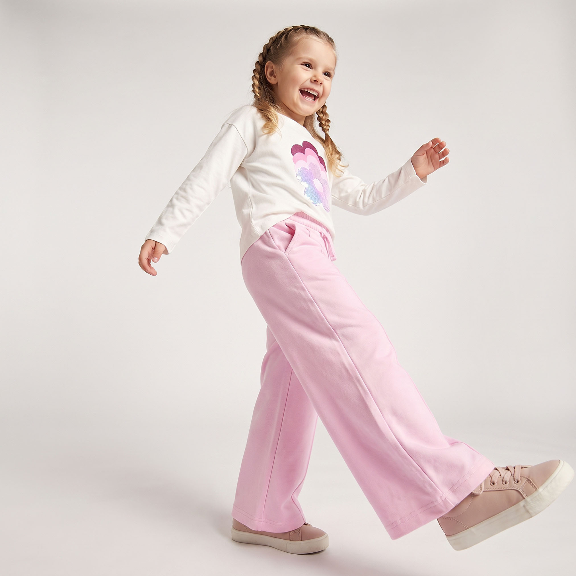 Juniors Crew Neck Long Sleeves T-shirt with Sequin Embellishment-girls-clothing-tshirts-image-4