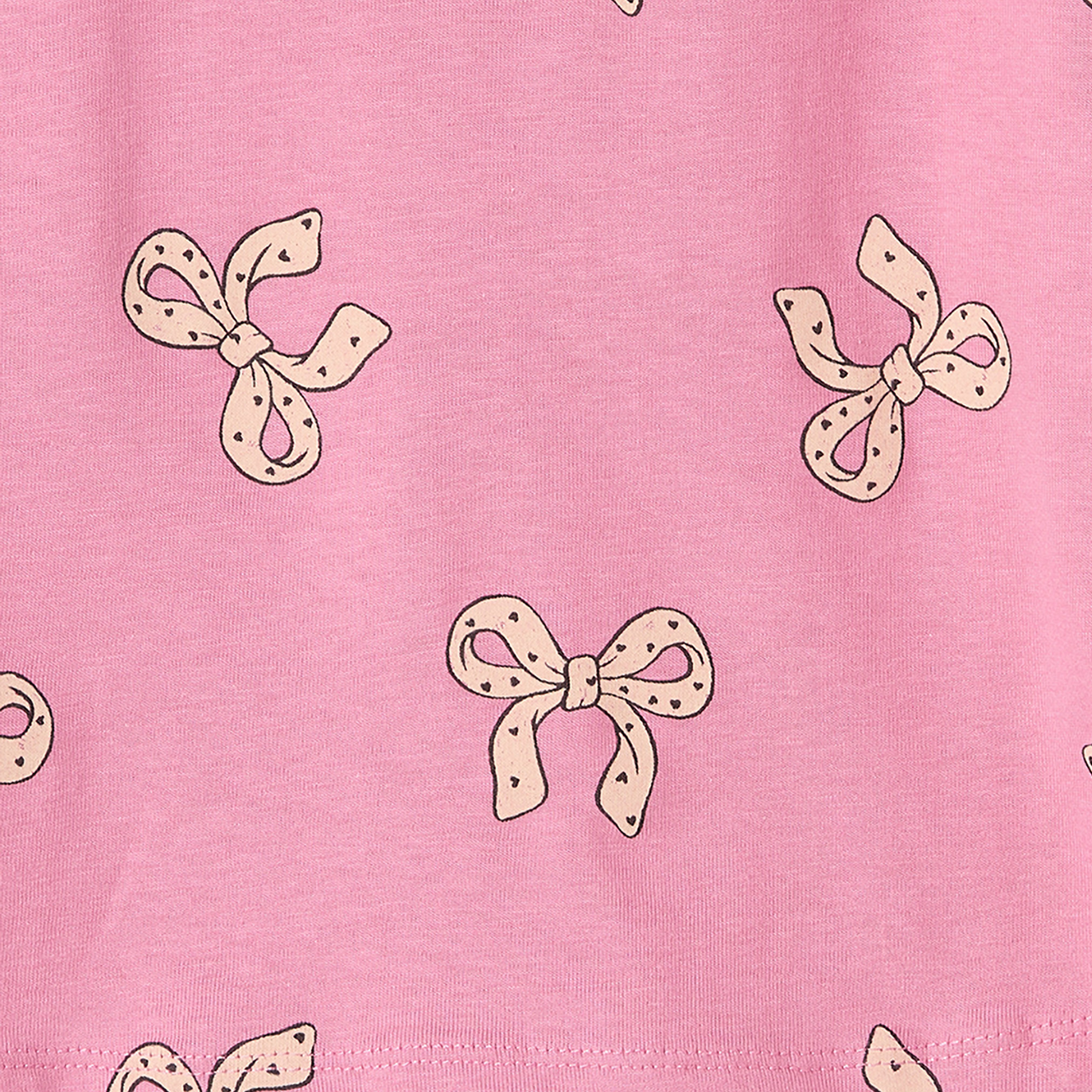 Juniors Crew Neck Long Sleeves T-shirt with Bow Print-girls-clothing-tshirts-image-6