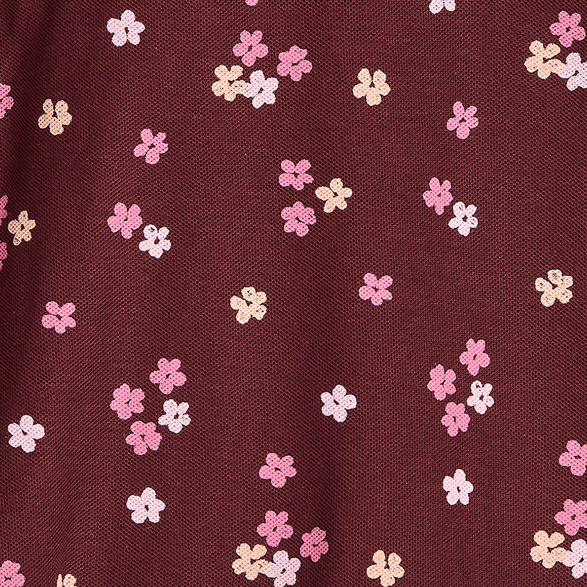 Juniors Collared Long Sleeves Polo T-shirt with Floral Print-girls-clothing-tshirts-image-6