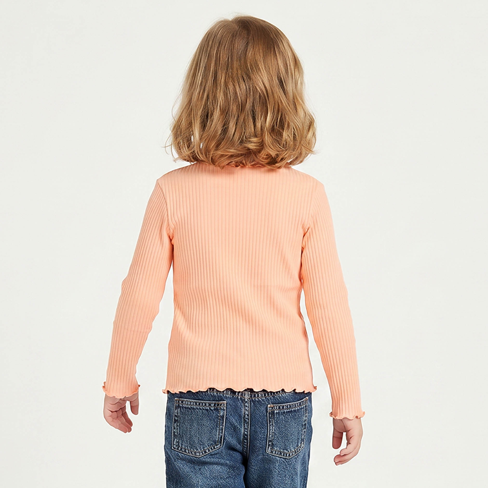 تيشيرت مضلع بياقة عالية وأكمام طويلة من جونيورز-girls-clothing-tshirts-image-3