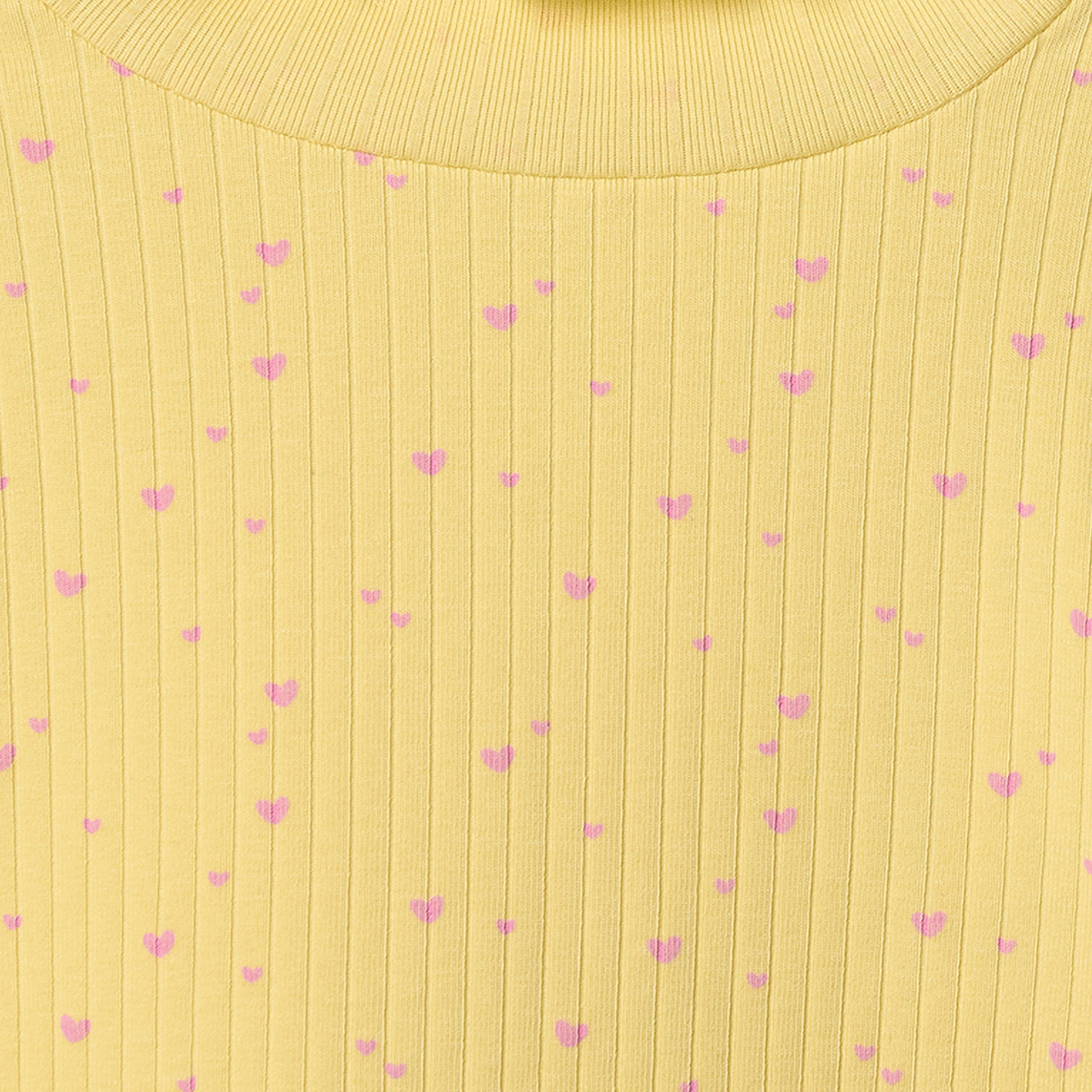 Juniors Turtleneck Long Sleeves T-shirt with Ribbed Design-girls-clothing-tshirts-image-3