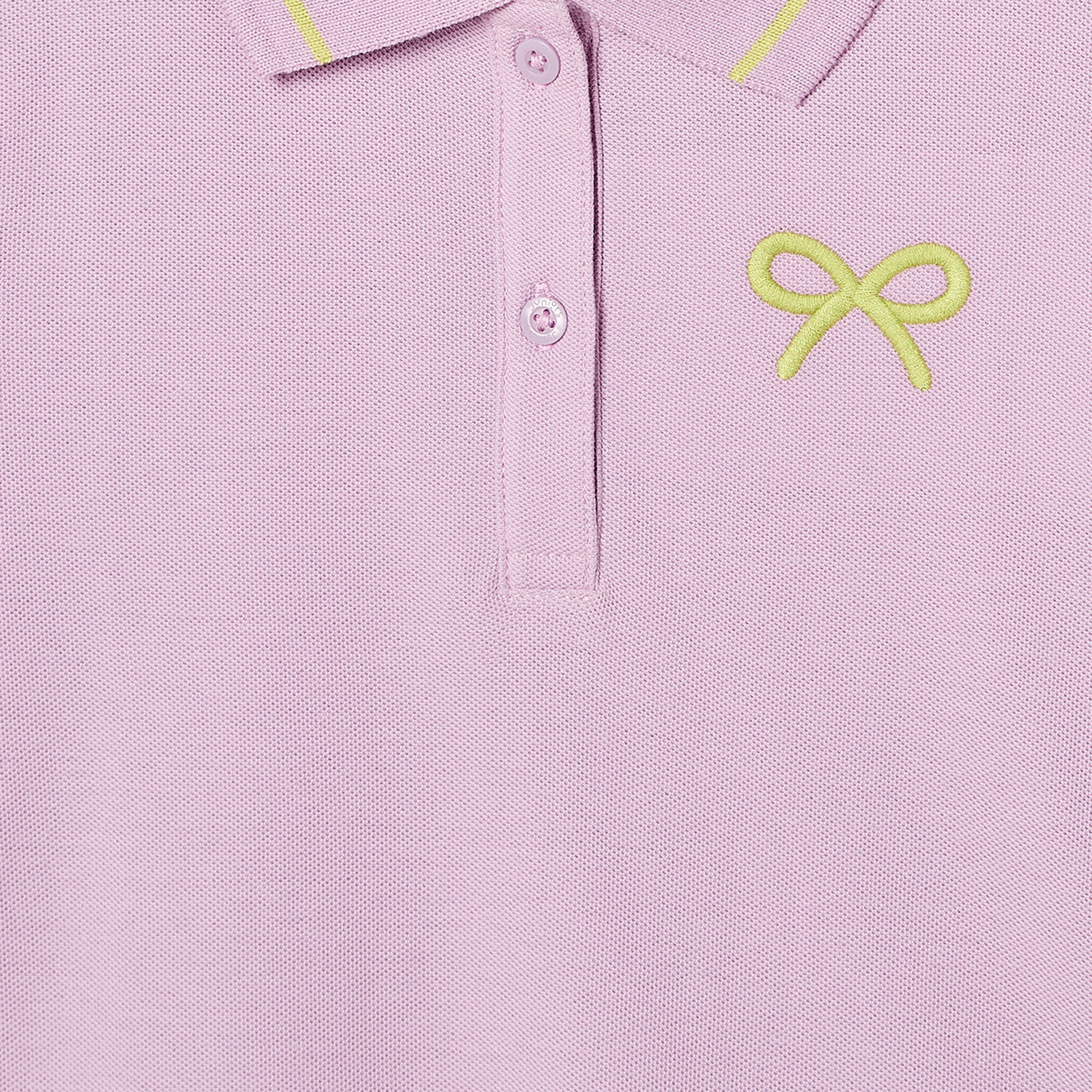 Juniors Collared Long Sleeves Polo T-shirt with Bow Embroidery-baby-girls-clothing-tshirts-image-4