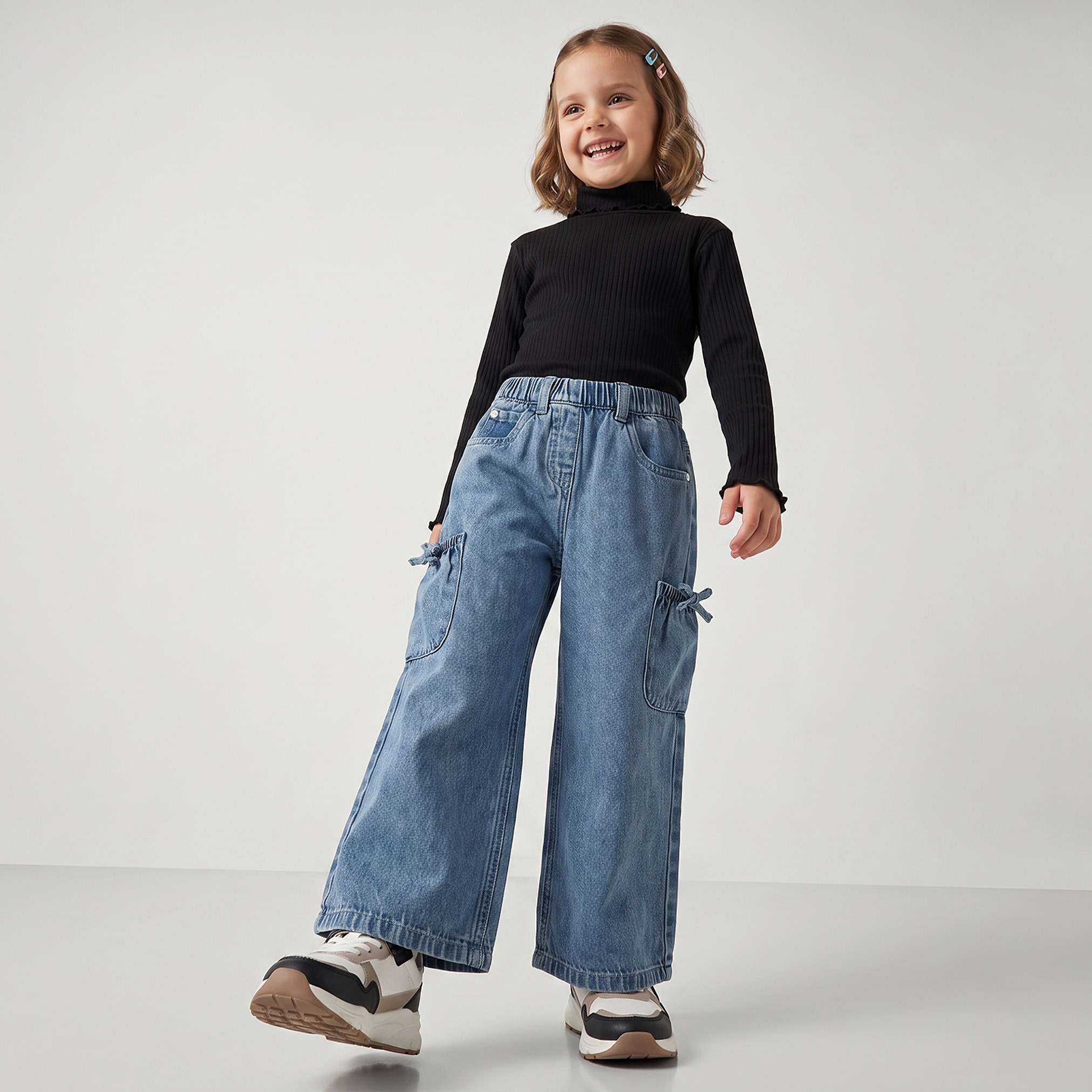 طقم بلوزات مضلعة برقبة مستديرة ضيقة وبأكمام طويلة قطعتين من جونيورز-baby-girls-clothing-blousesandshirts-image-6