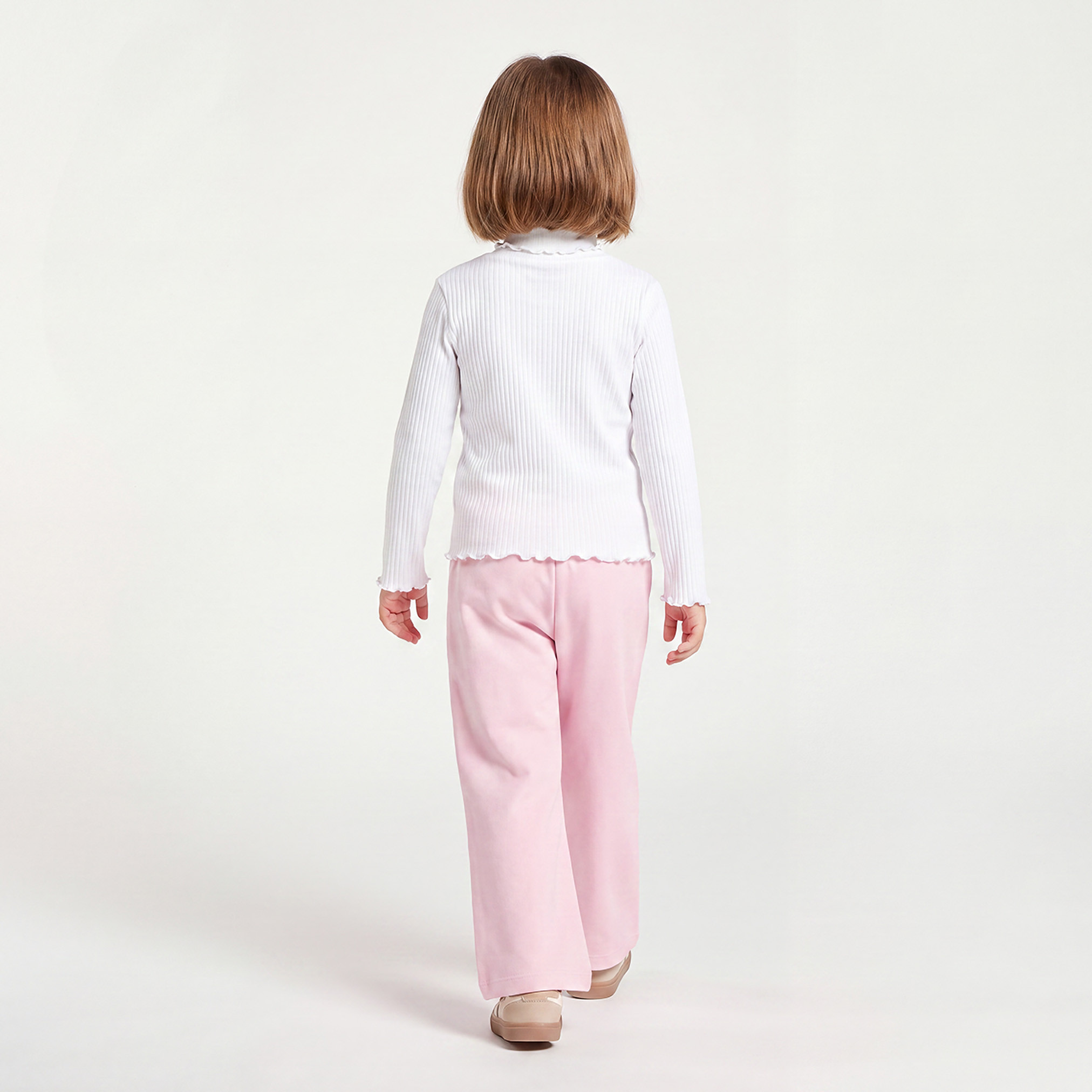 Pack of 2 Juniors Turtleneck Long Sleeves T-shirt with Ribbed Finish-girls-clothing-tshirts-image-5