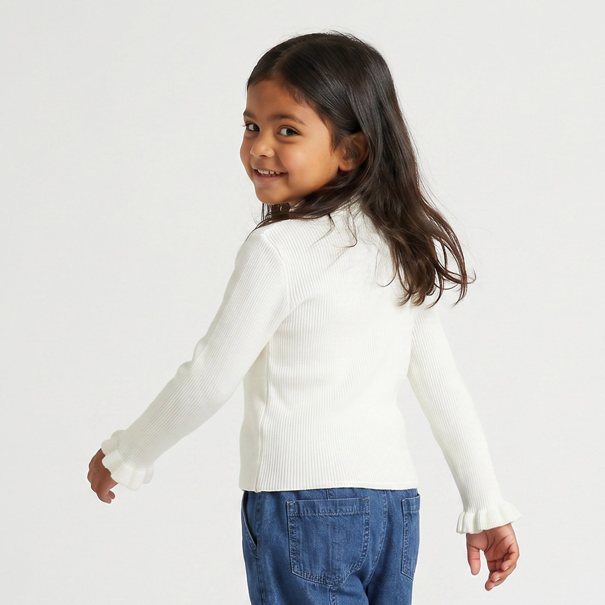 Juniors Ribbed Sweater with Long Sleeves-girls-clothing-jumpersandcardigans-image-3