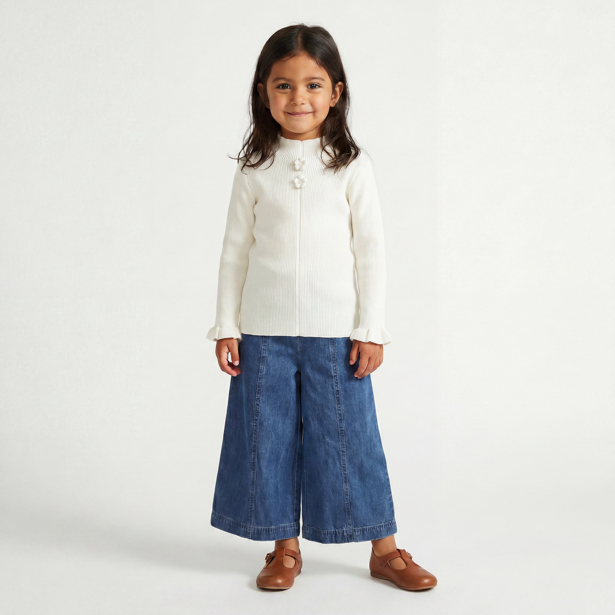 Juniors Ribbed Sweater with Long Sleeves-girls-clothing-jumpersandcardigans-image-6