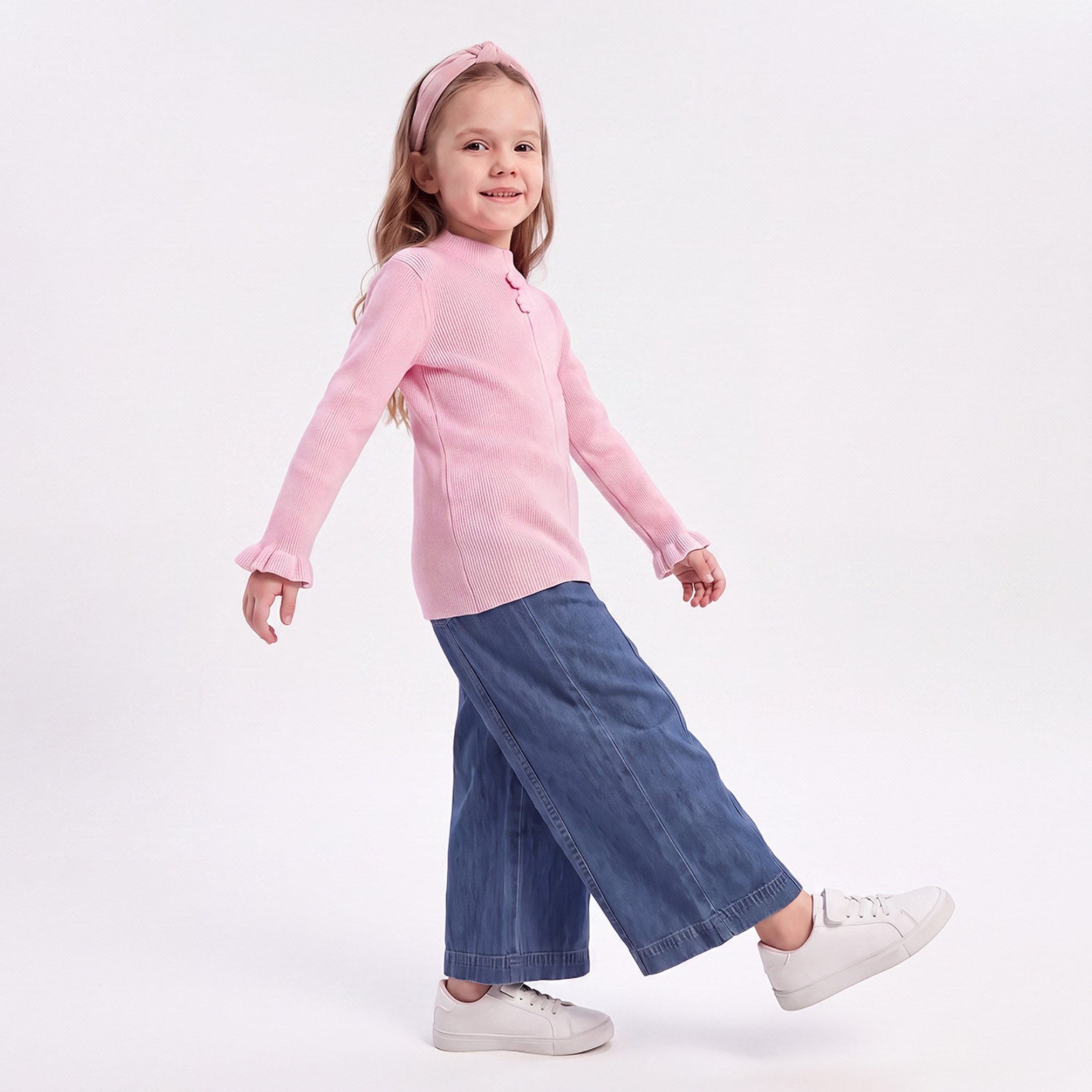 Juniors Ribbed Cardigan with Flared Sleeves-girls-clothing-jumpersandcardigans-image-5