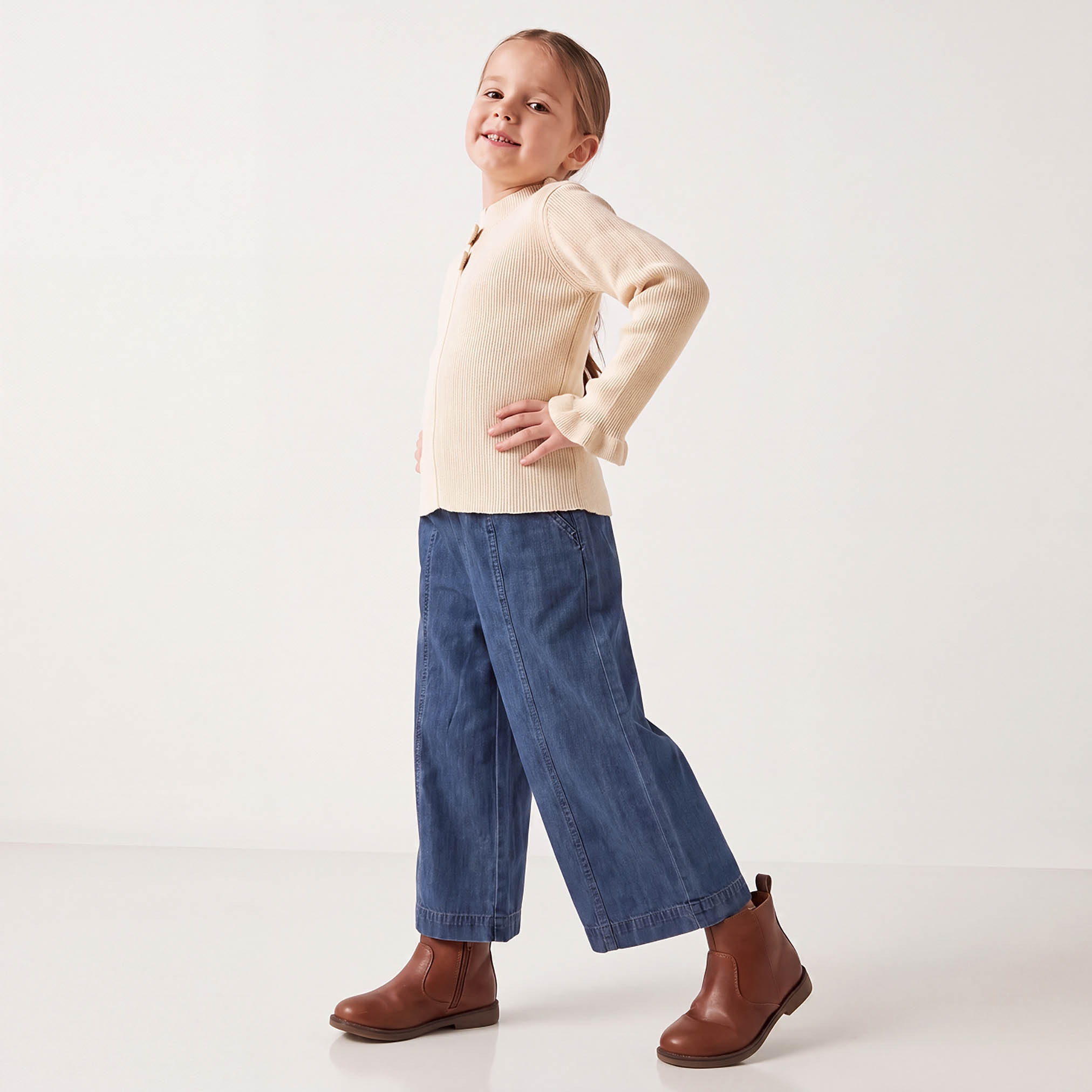 كارديجان مضلع بأكمام واسعة من جونيورز-girls-clothing-jumpersandcardigans-image-4