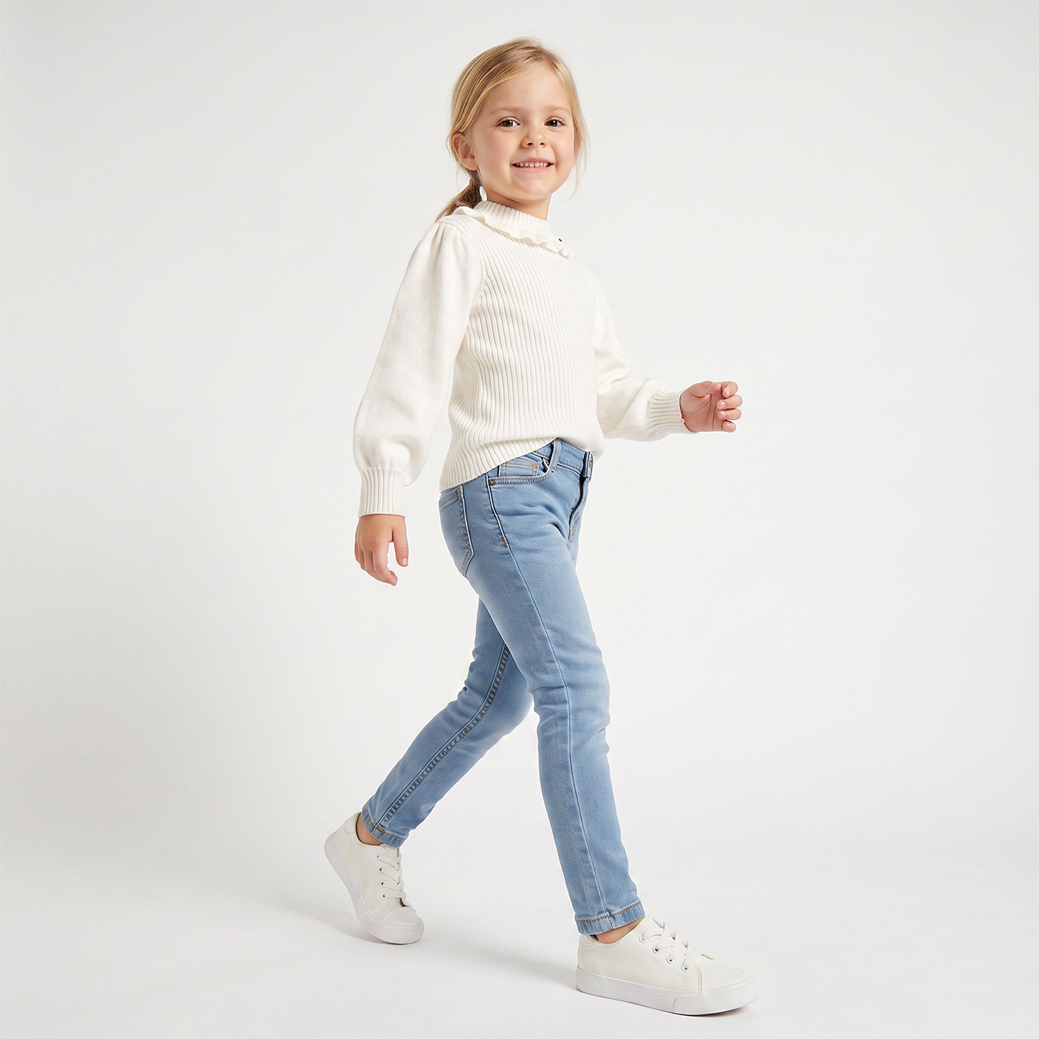 Juniors Ruffle Neck Sweater with Balloon Sleeves-girls-clothing-jumpersandcardigans-image-5