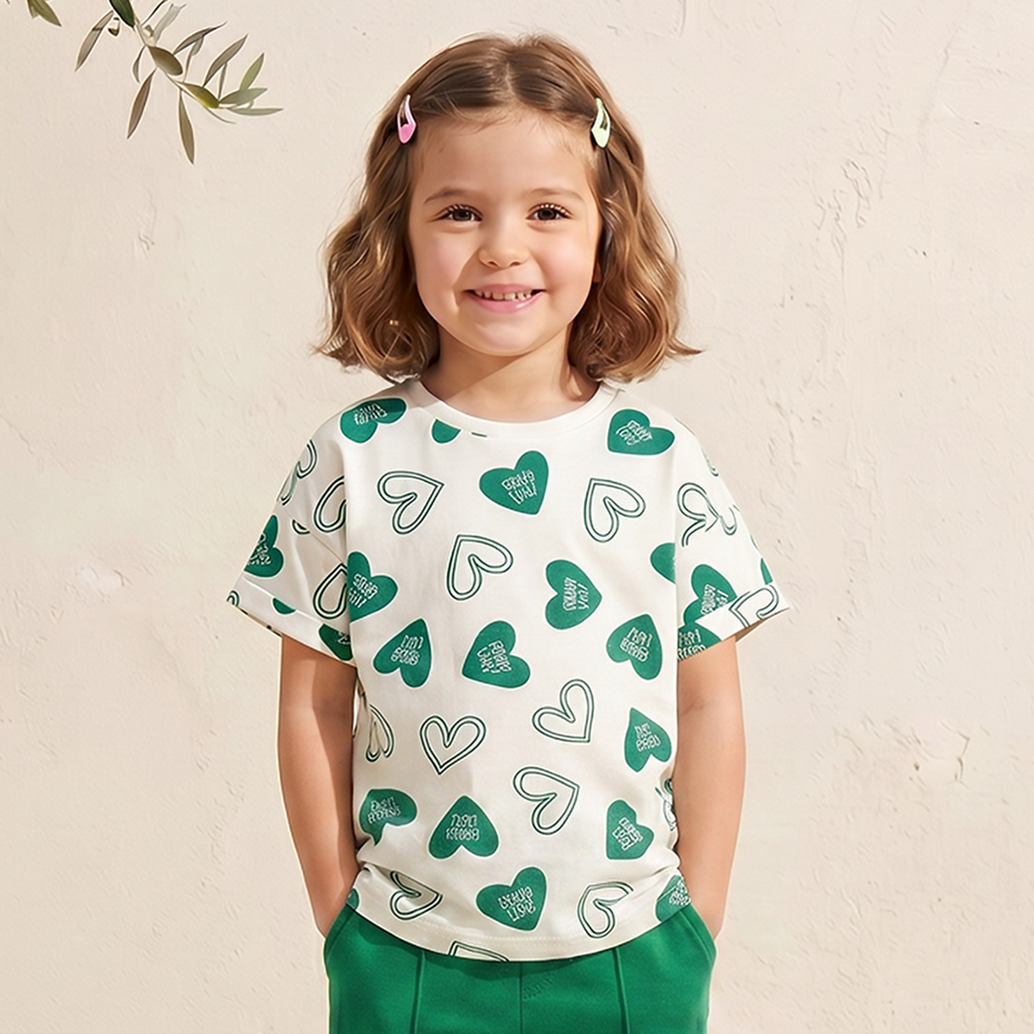 Juniors Crew Neck Short Sleeves T-shirt with Floral Print-girls-clothing-tshirts-image-1
