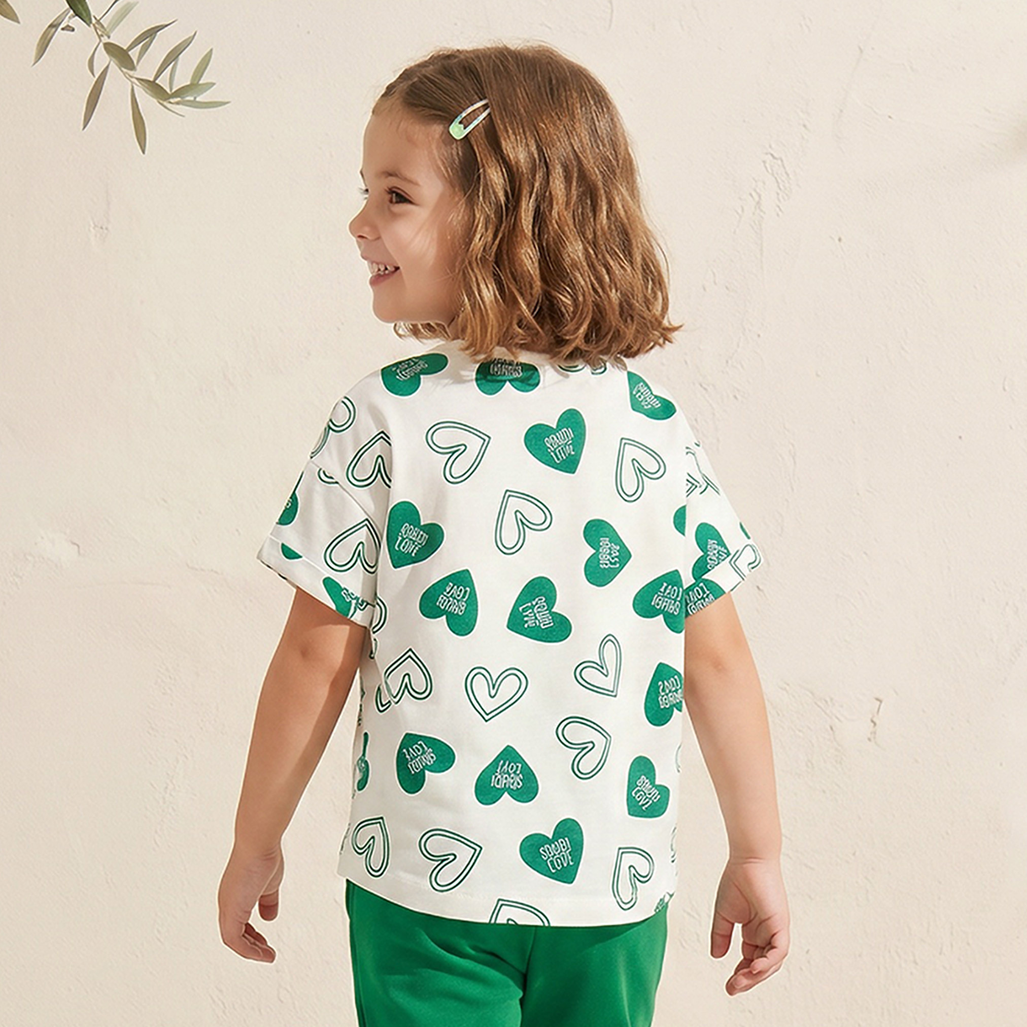 Juniors Crew Neck Short Sleeves T-shirt with Floral Print-girls-clothing-tshirts-image-3