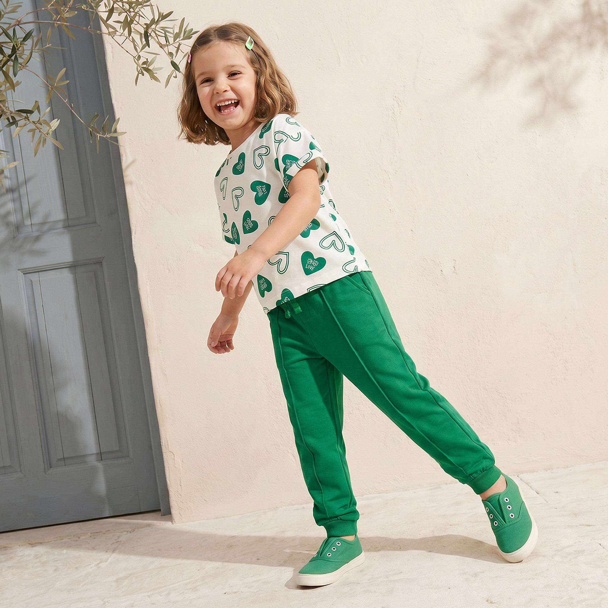 Juniors Crew Neck Short Sleeves T-shirt with Floral Print-girls-clothing-tshirts-image-5
