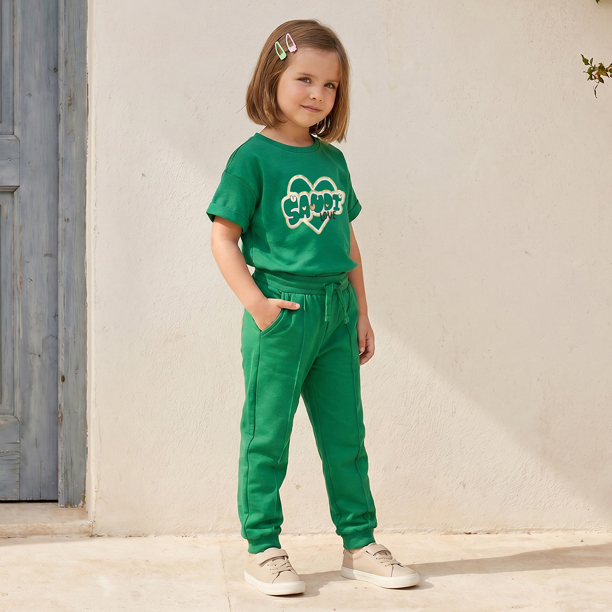 Juniors Crew Neck Short Sleeves T-shirt with Floral Print-girls-clothing-tshirts-image-2