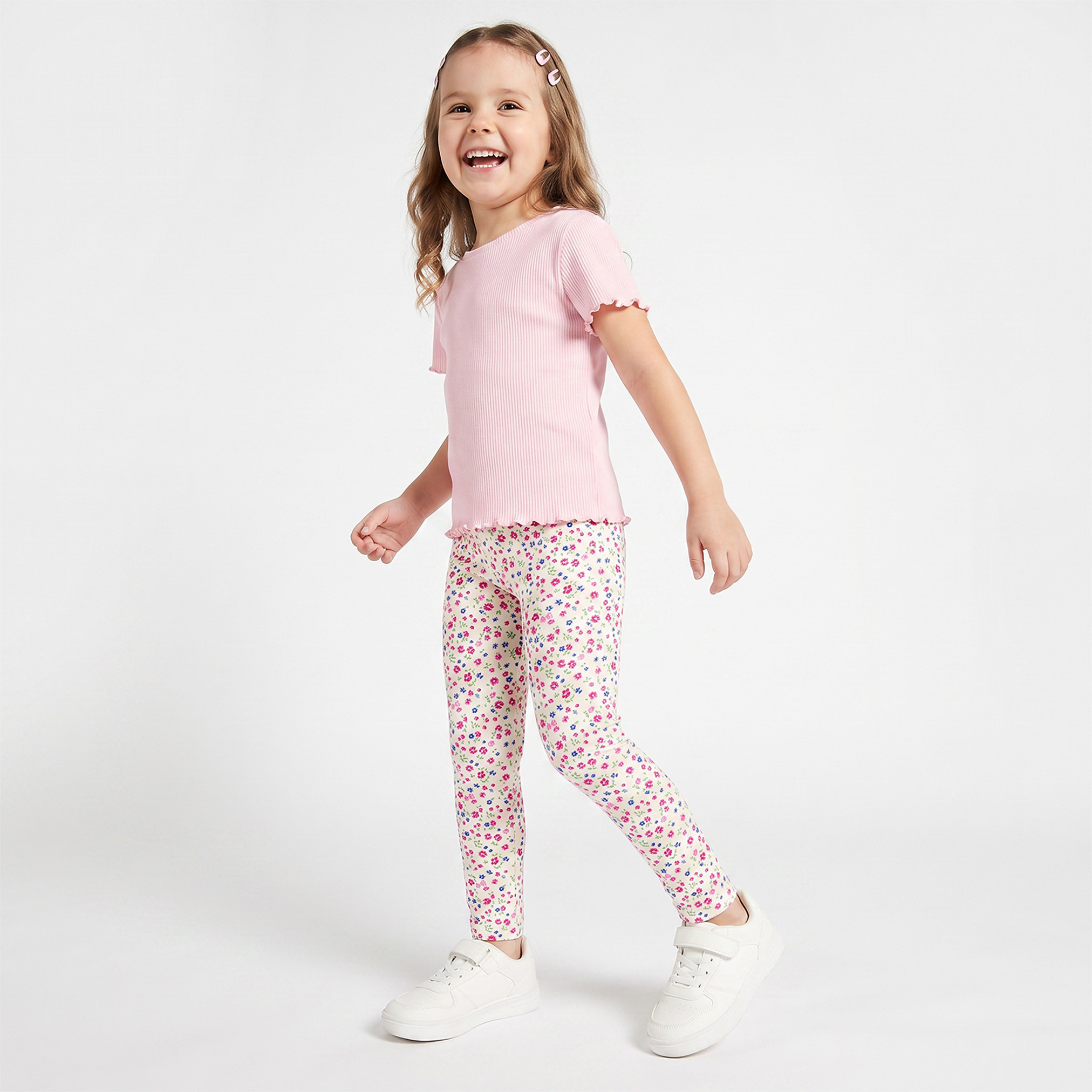 Juniors Leggings with Floral Print-baby-girls-clothing-bottoms-leggings-image-2
