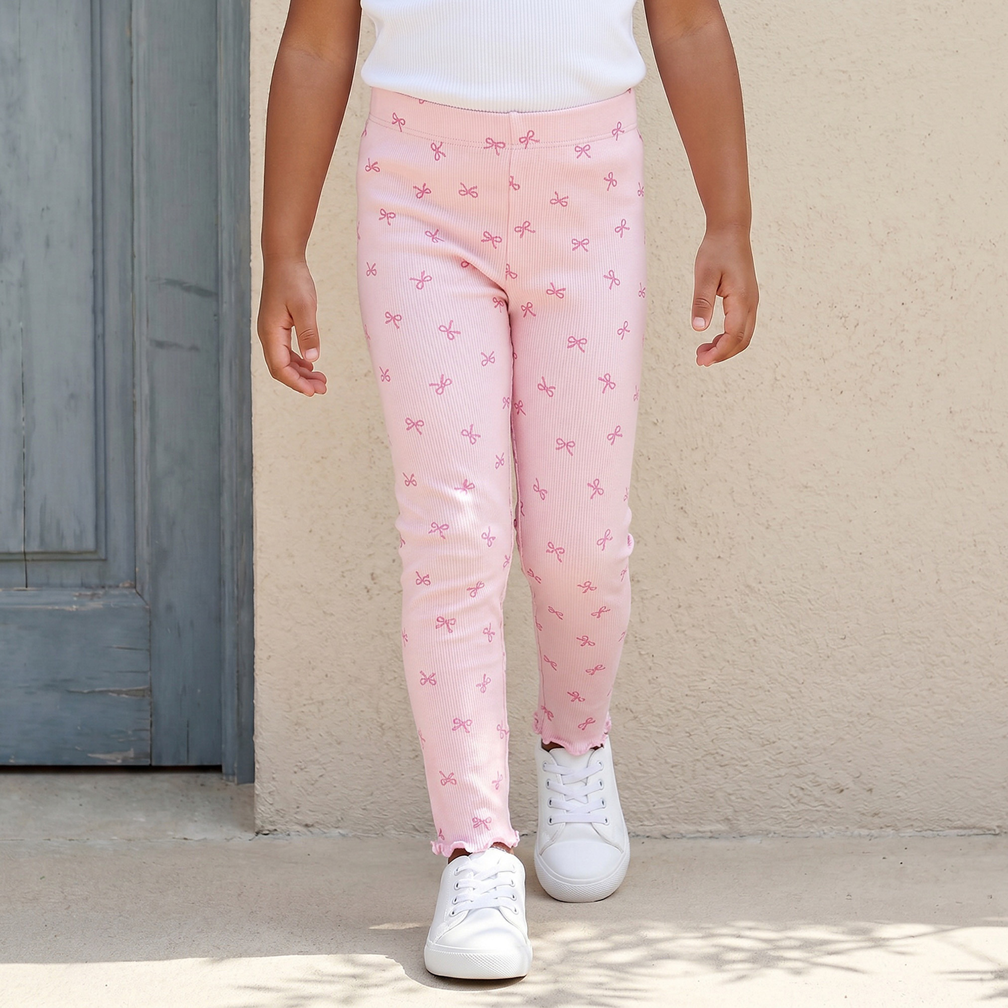 Juniors Leggings with Bow Print-baby-girls-clothing-bottoms-leggings-image-1