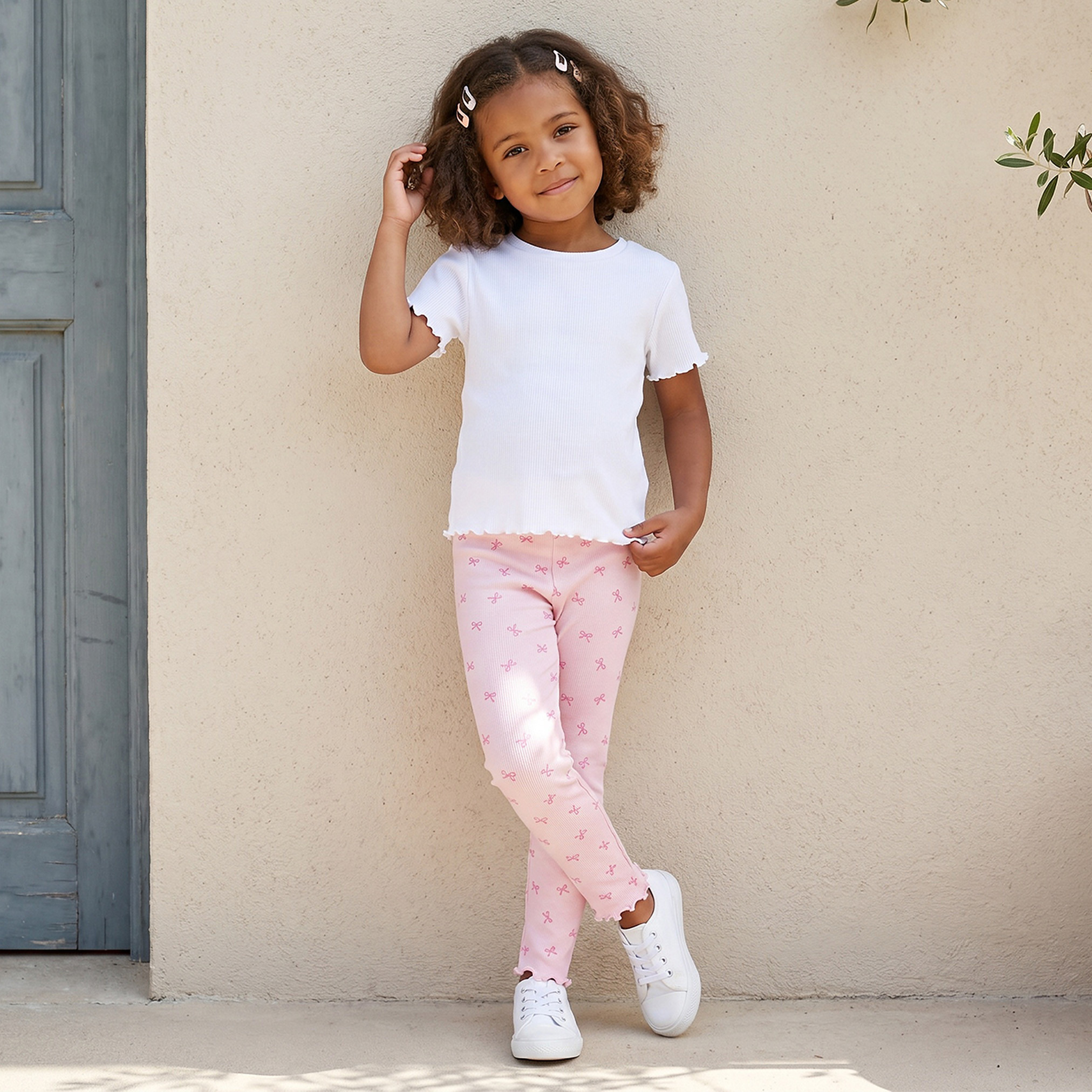 Juniors Leggings with Bow Print-baby-girls-clothing-bottoms-leggings-image-2