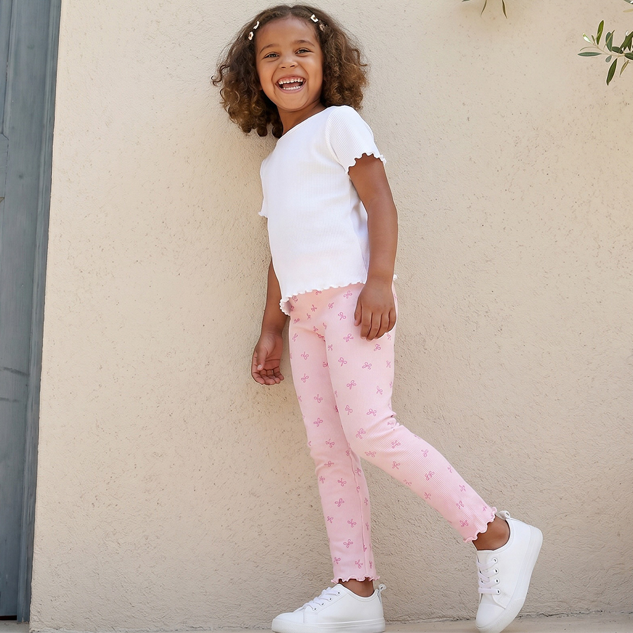 Juniors Leggings with Bow Print-baby-girls-clothing-bottoms-leggings-image-5