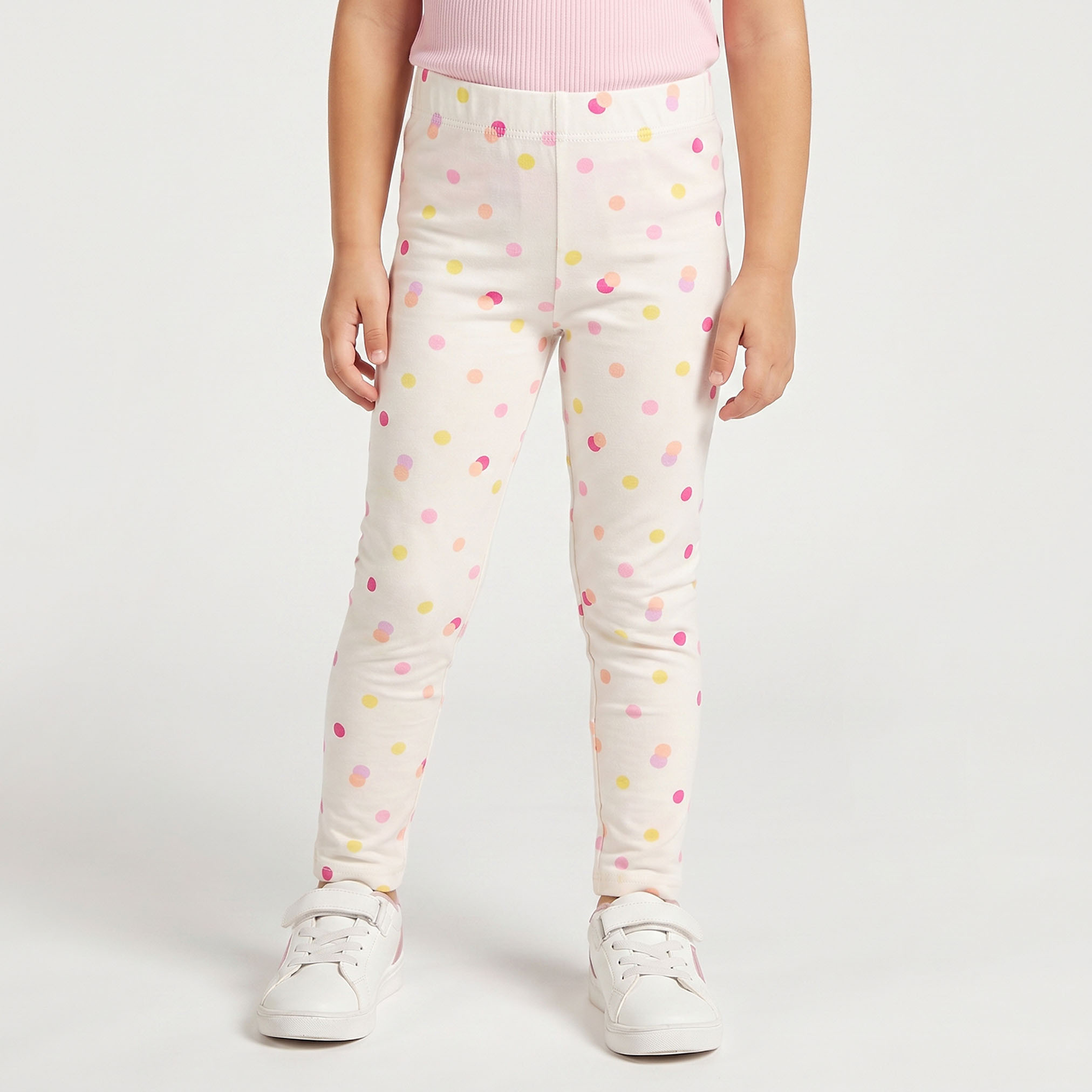Juniors Leggings with Polka Dot Print-baby-girls-clothing-bottoms-leggings-image-1