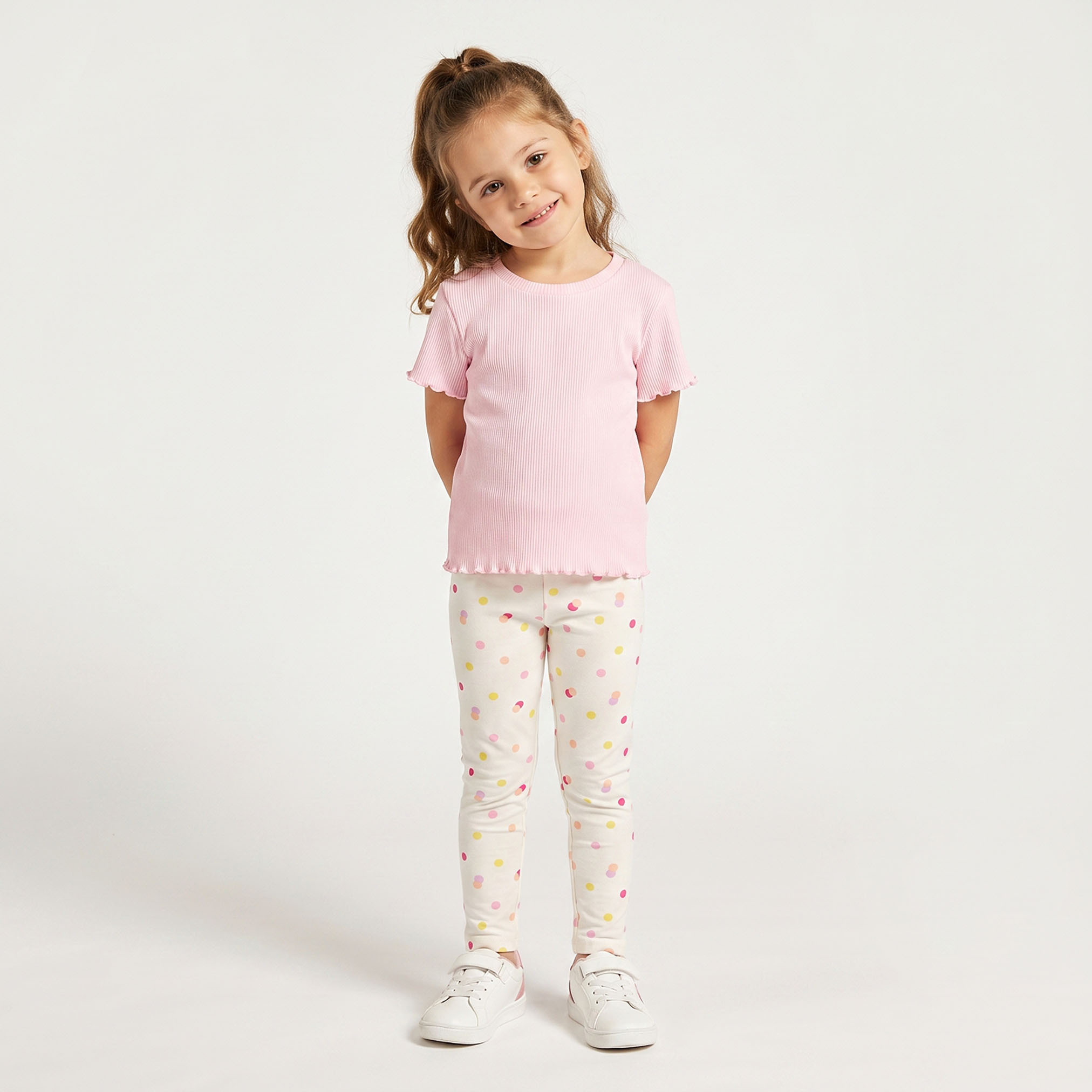 Juniors Leggings with Polka Dot Print-baby-girls-clothing-bottoms-leggings-image-2