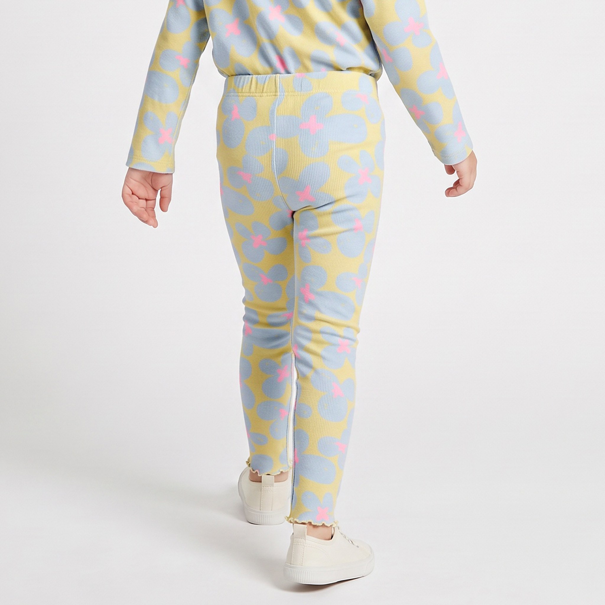 Juniors Floral Print Leggings with Lettuce Hem-baby-girls-clothing-bottoms-leggings-image-3