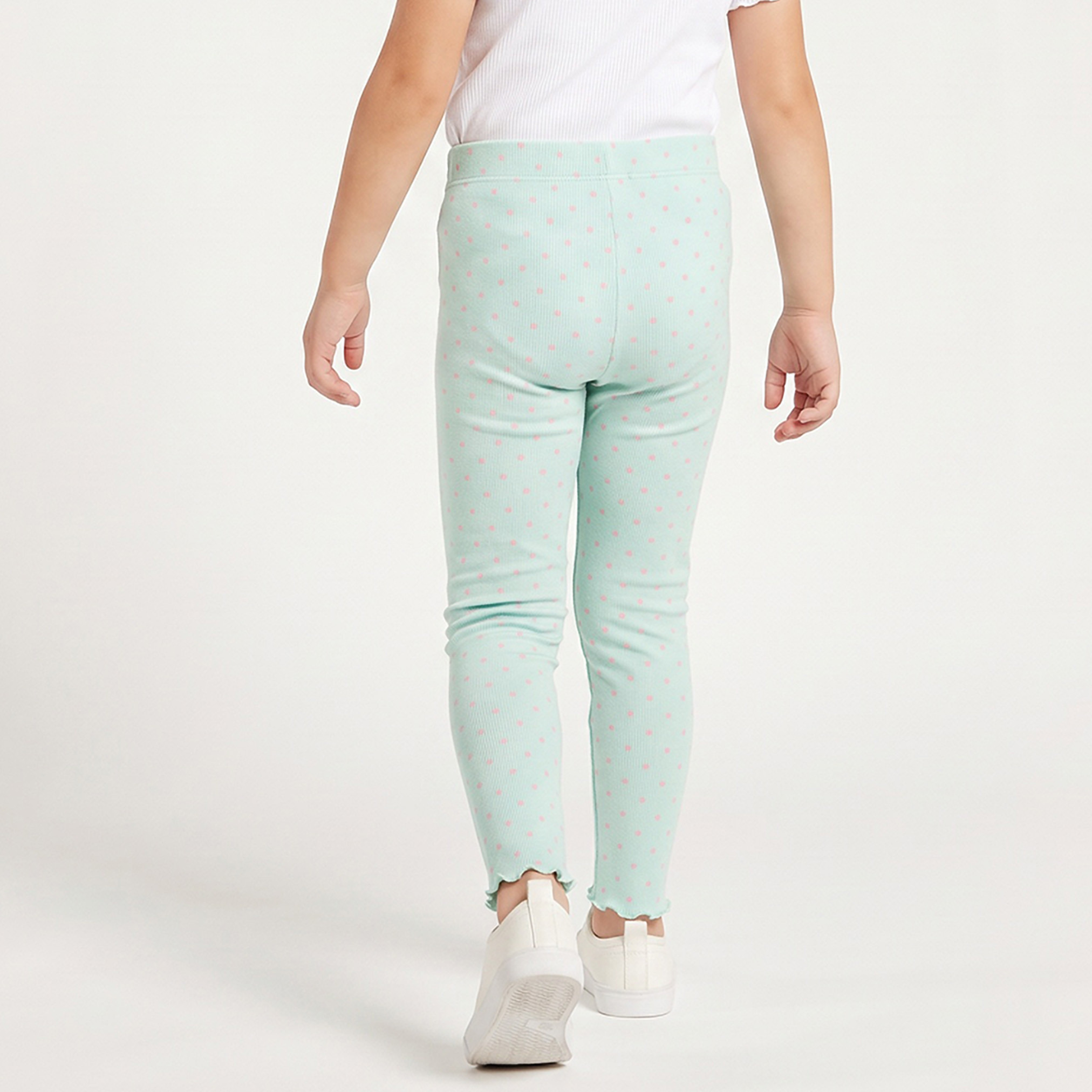 Juniors Ribbed Leggings with Polka Dot Print-baby-girls-clothing-bottoms-leggings-image-3