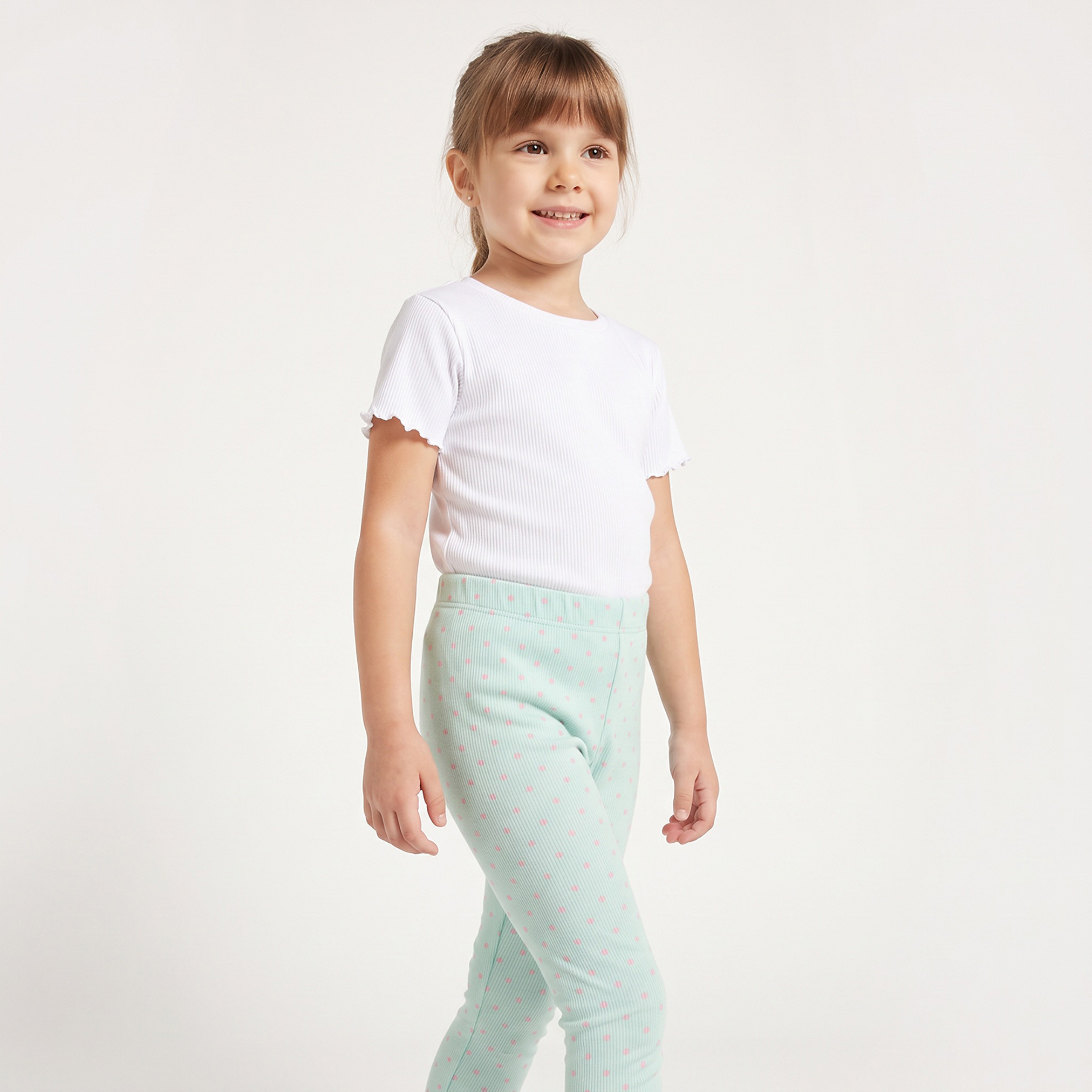Juniors Ribbed Leggings with Polka Dot Print-baby-girls-clothing-bottoms-leggings-image-4