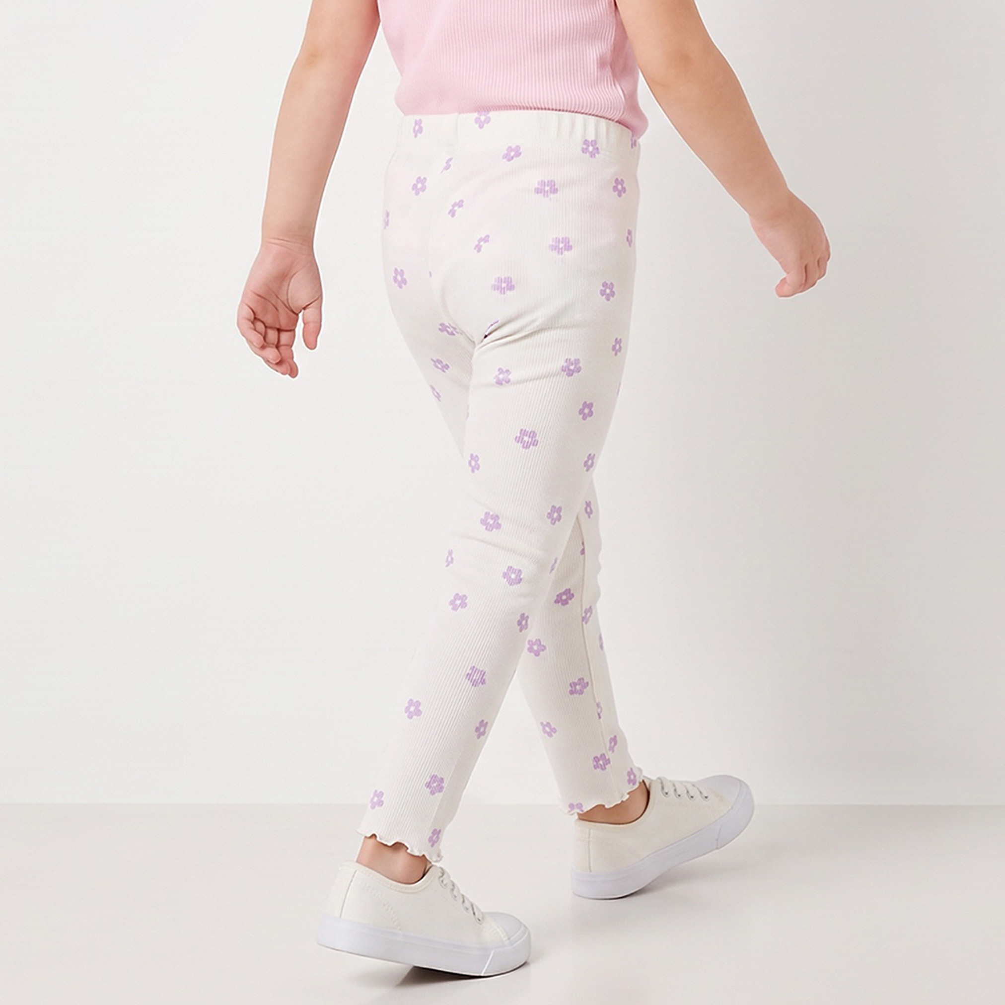 Juniors Ribbed Leggings with Floral Print-baby-girls-clothing-bottoms-leggings-image-3