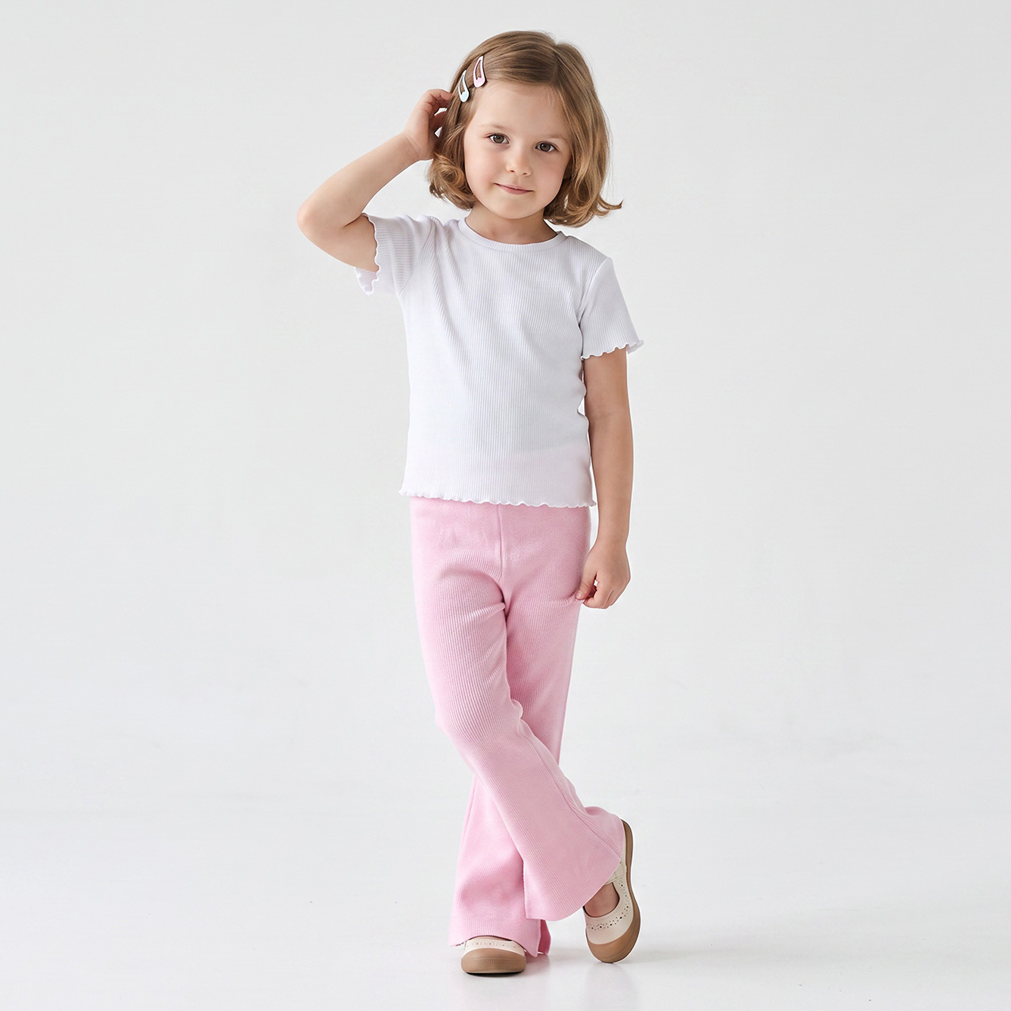 بنطلون ليقنز واسع بفتحة جانبية من جونيورز-baby-girls-clothing-bottoms-leggings-image-2