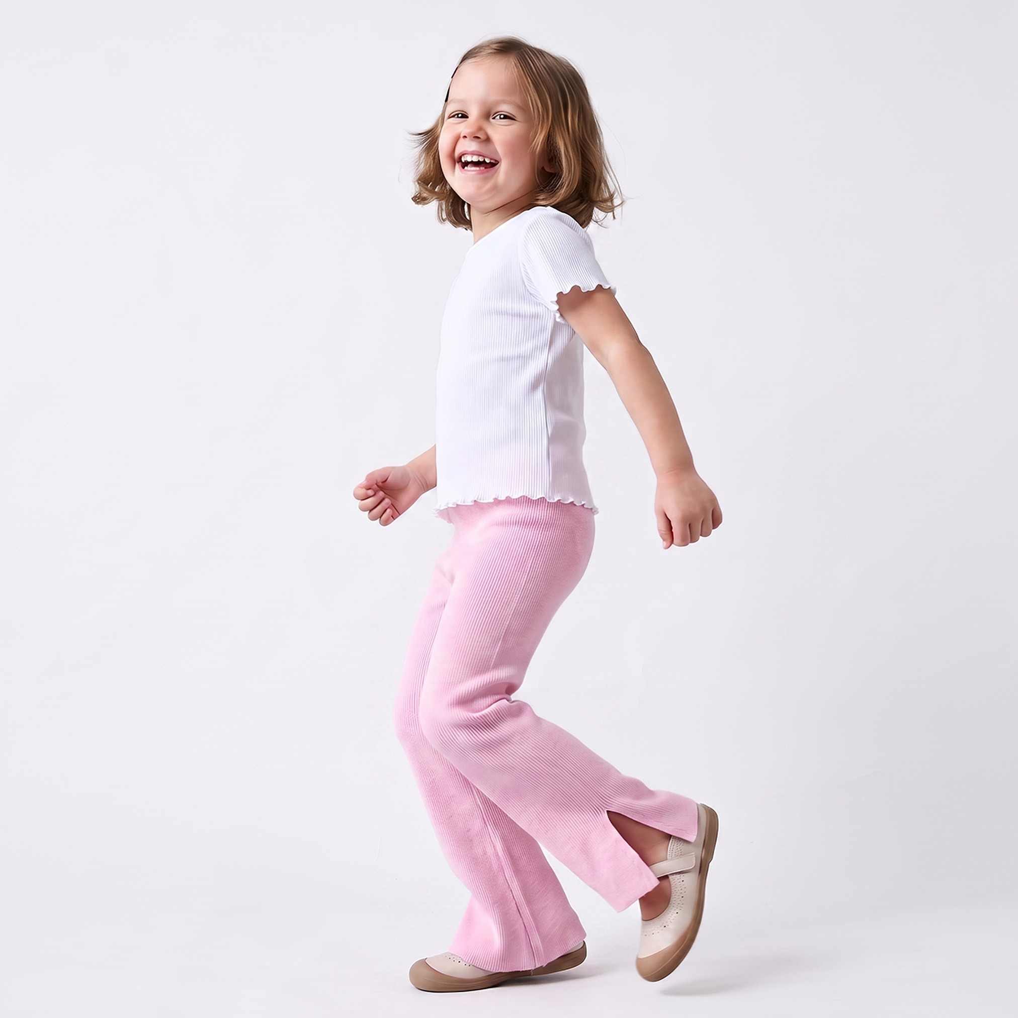 بنطلون ليقنز واسع بفتحة جانبية من جونيورز-baby-girls-clothing-bottoms-leggings-image-5