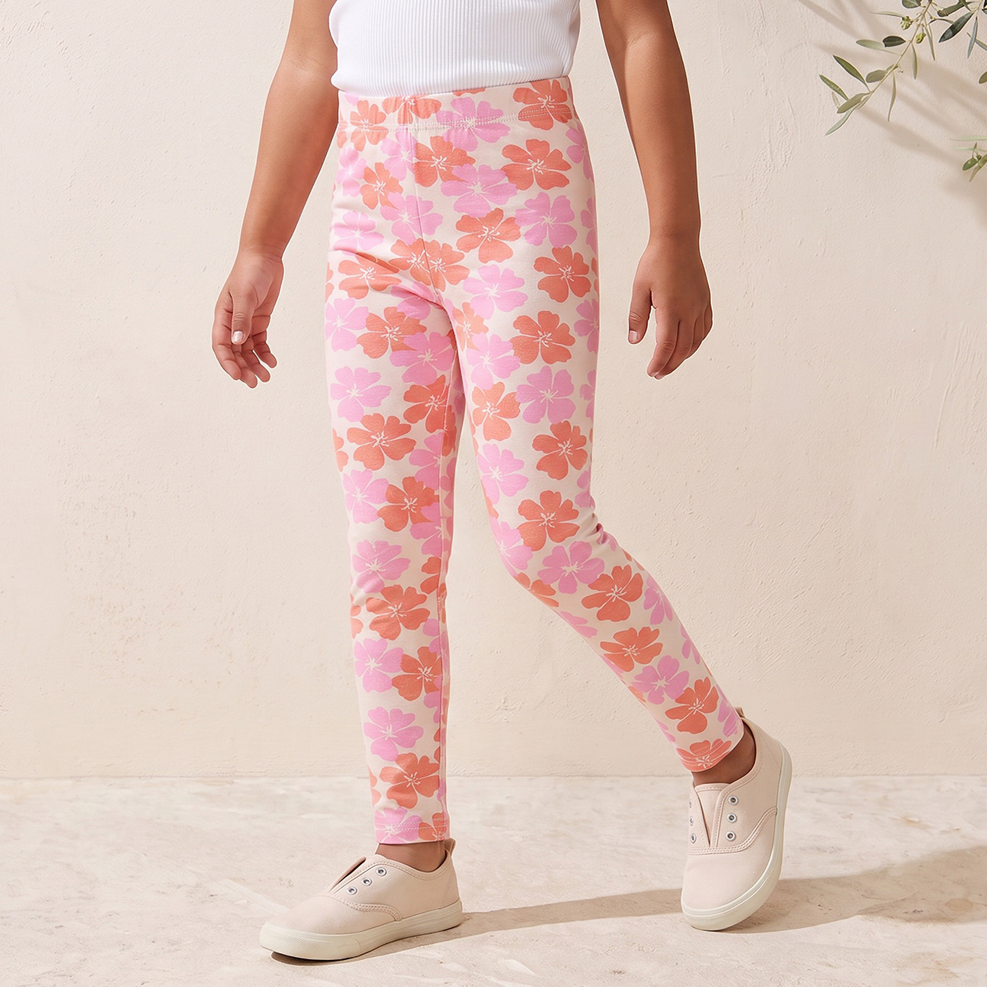 Pack of 2 Juniors Leggings with Elasticated Waistband-baby-girls-clothing-bottoms-leggings-image-2