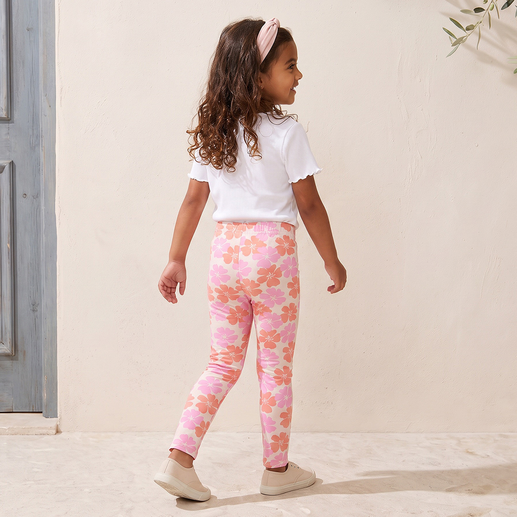 Pack of 2 Juniors Leggings with Elasticated Waistband-baby-girls-clothing-bottoms-leggings-image-5