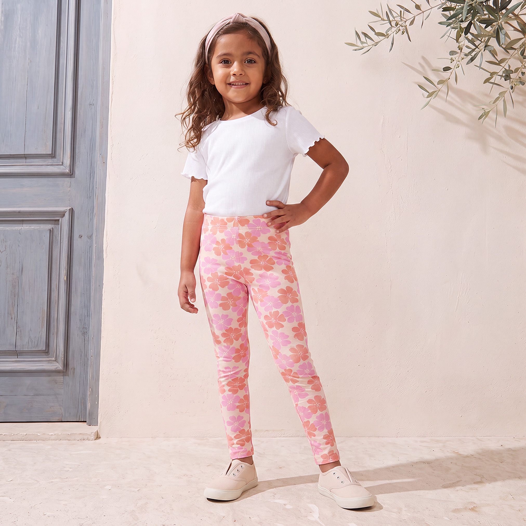 Pack of 2 Juniors Leggings with Elasticated Waistband-baby-girls-clothing-bottoms-leggings-image-8