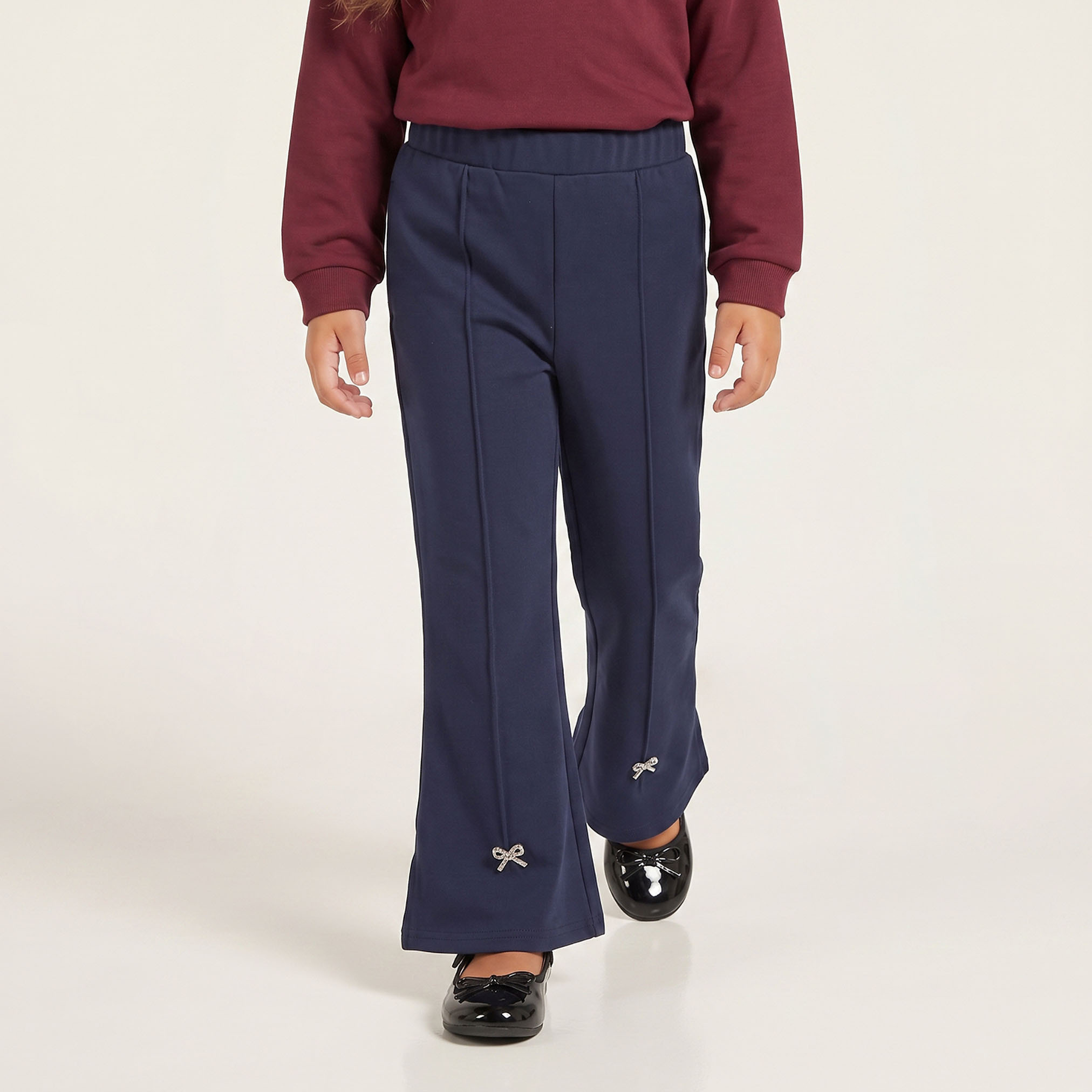 بنطلون ليقنز واسع بزينة فيونكة من جونيورز-baby-girls-clothing-bottoms-leggings-image-1